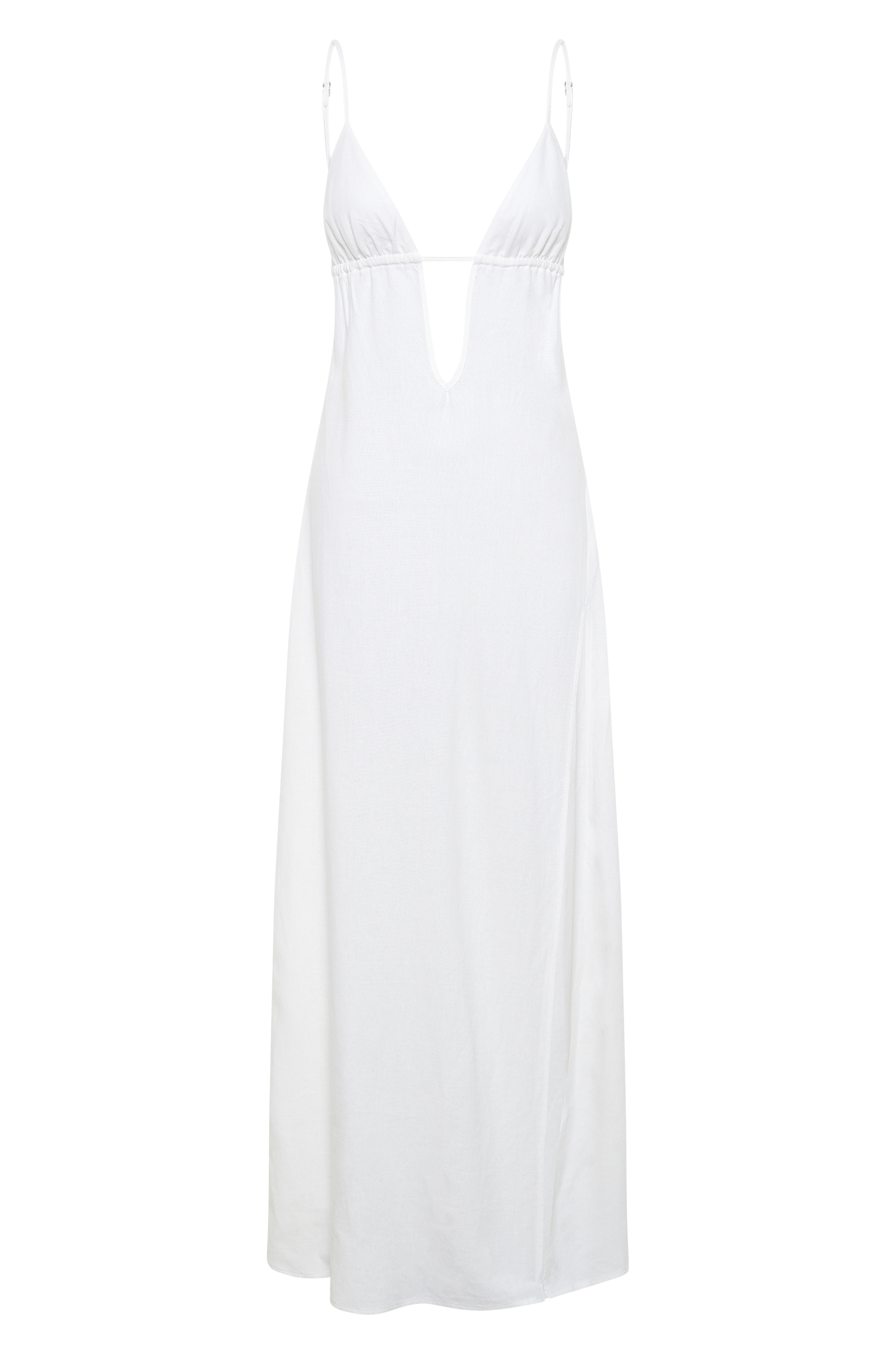Effie Linen Maxi Dress - White