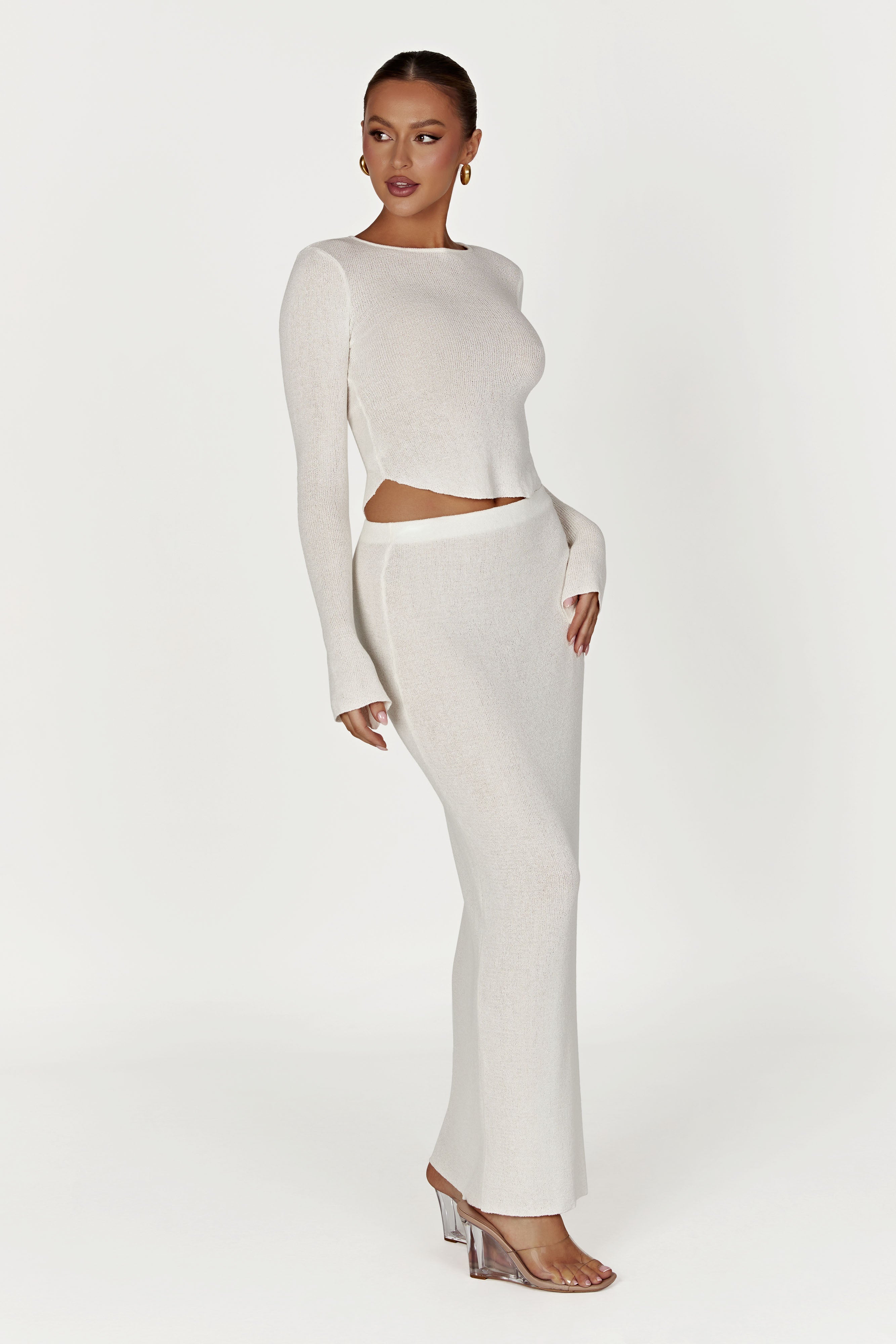 Maribelle Knit Maxi Skirt - White
