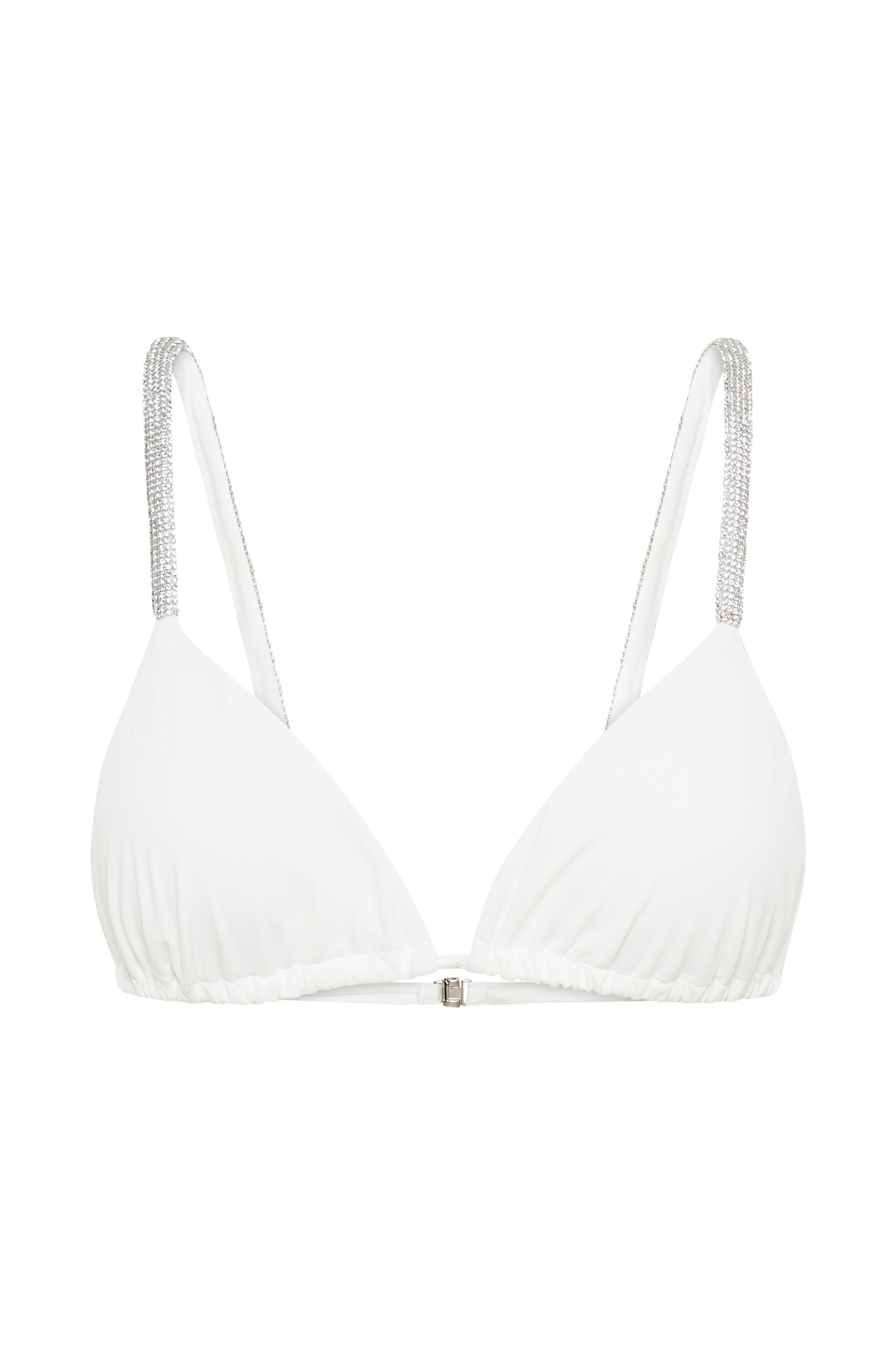 Finley Diamante Band Recycled Bikini Top - White