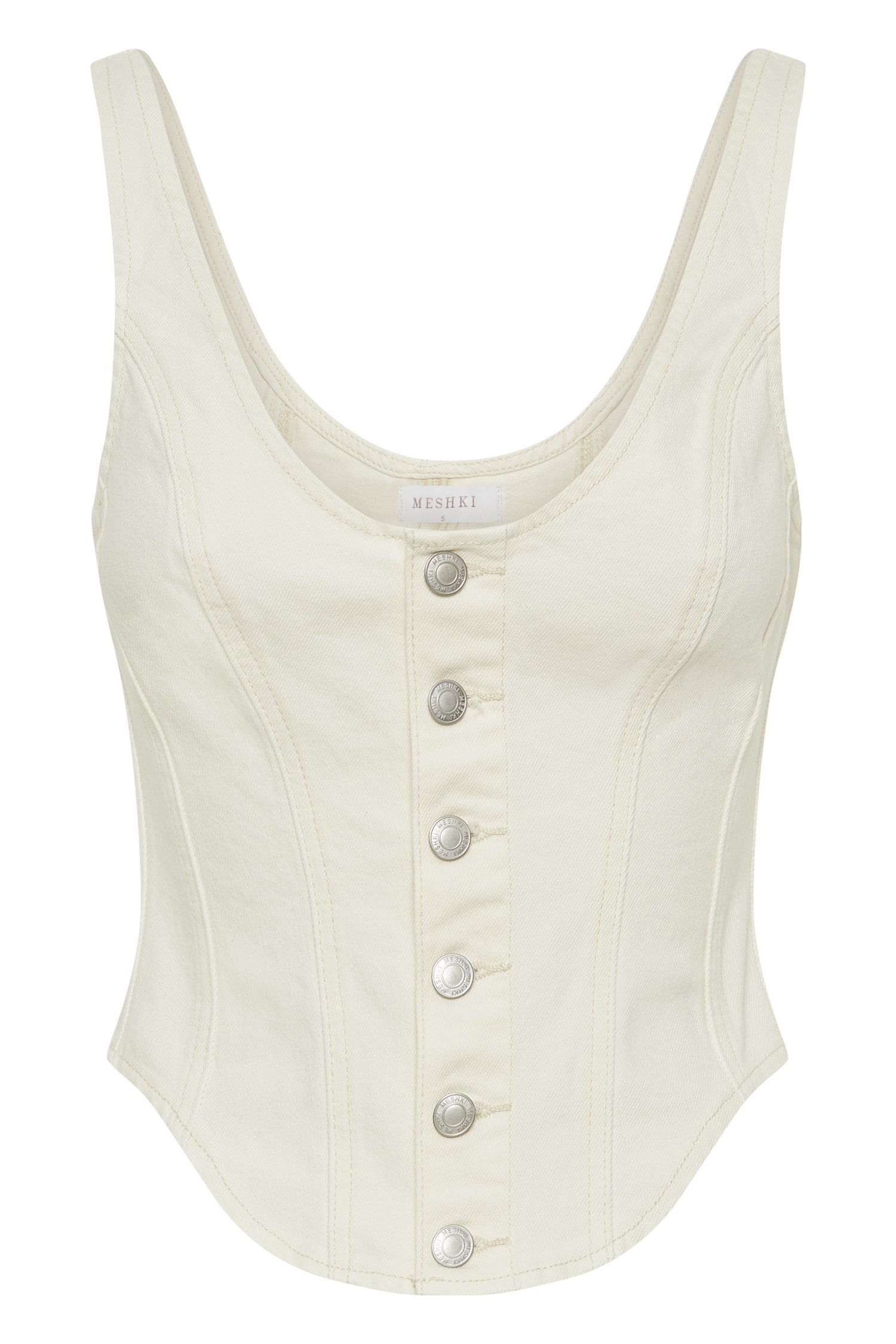 Leilani Corset Denim Top - Ecru