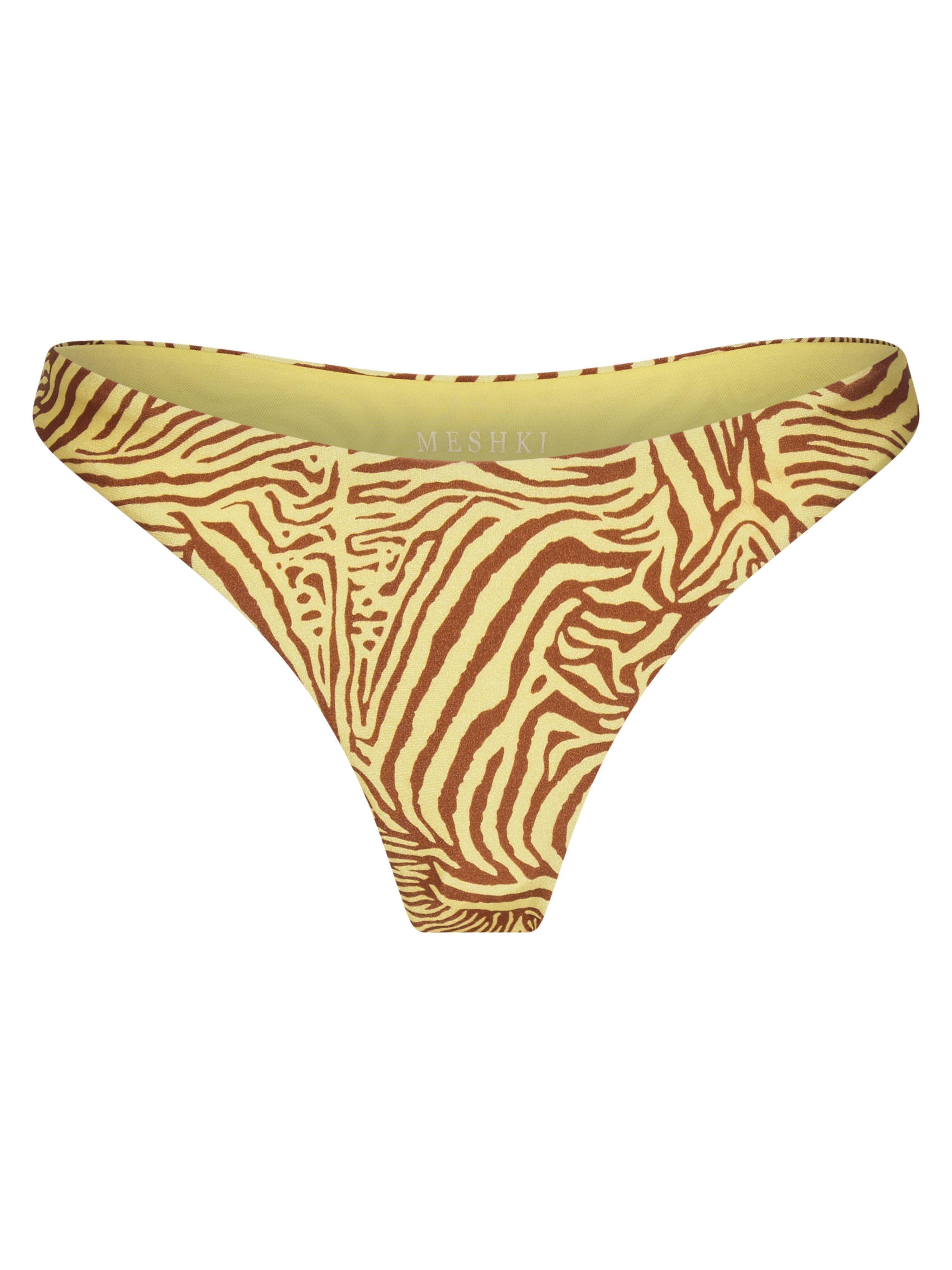 Bambi Cheeky Cut Bikini Bottoms - Yellow Zebra