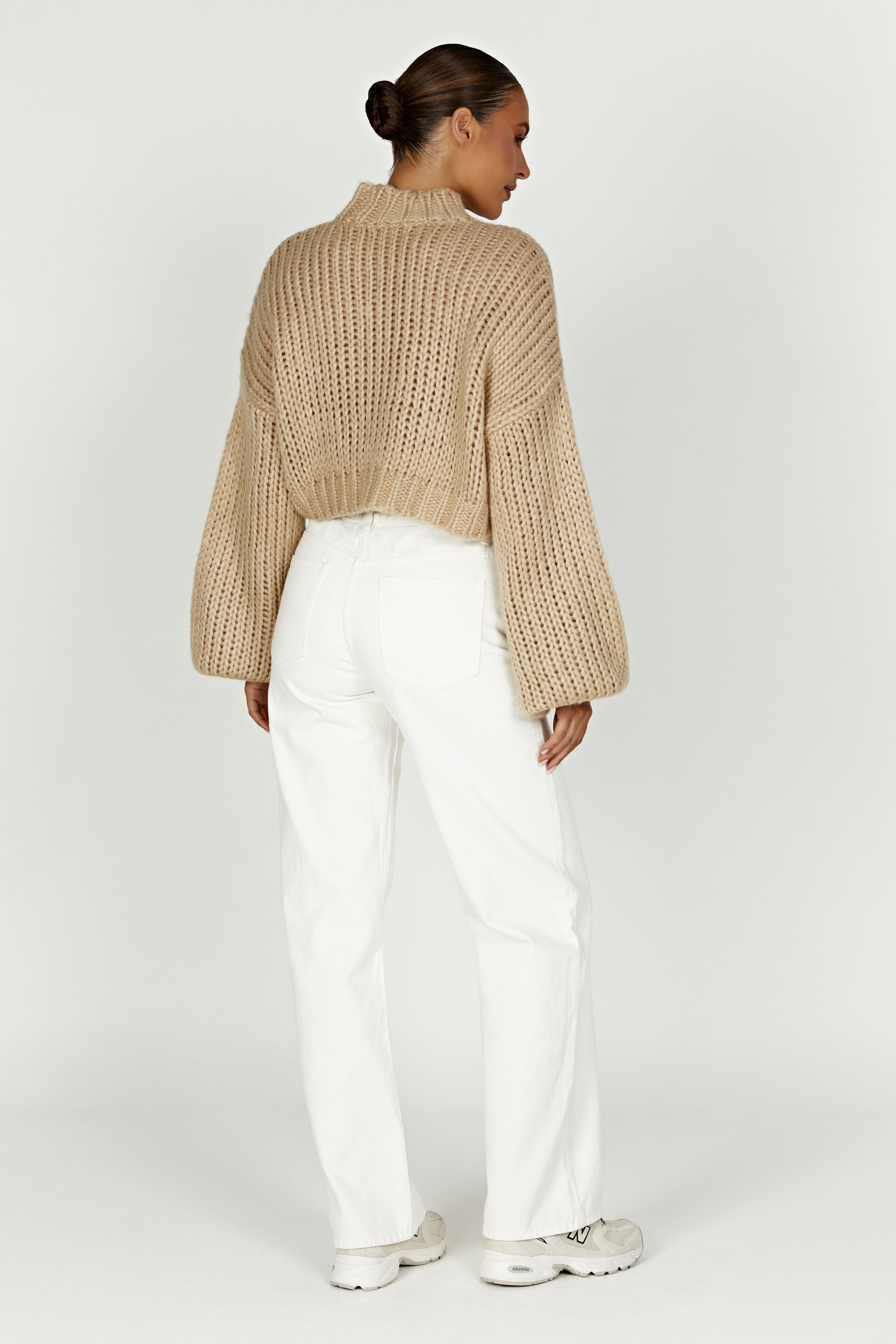 Delphine Chunky Knit Jumper - Taupe