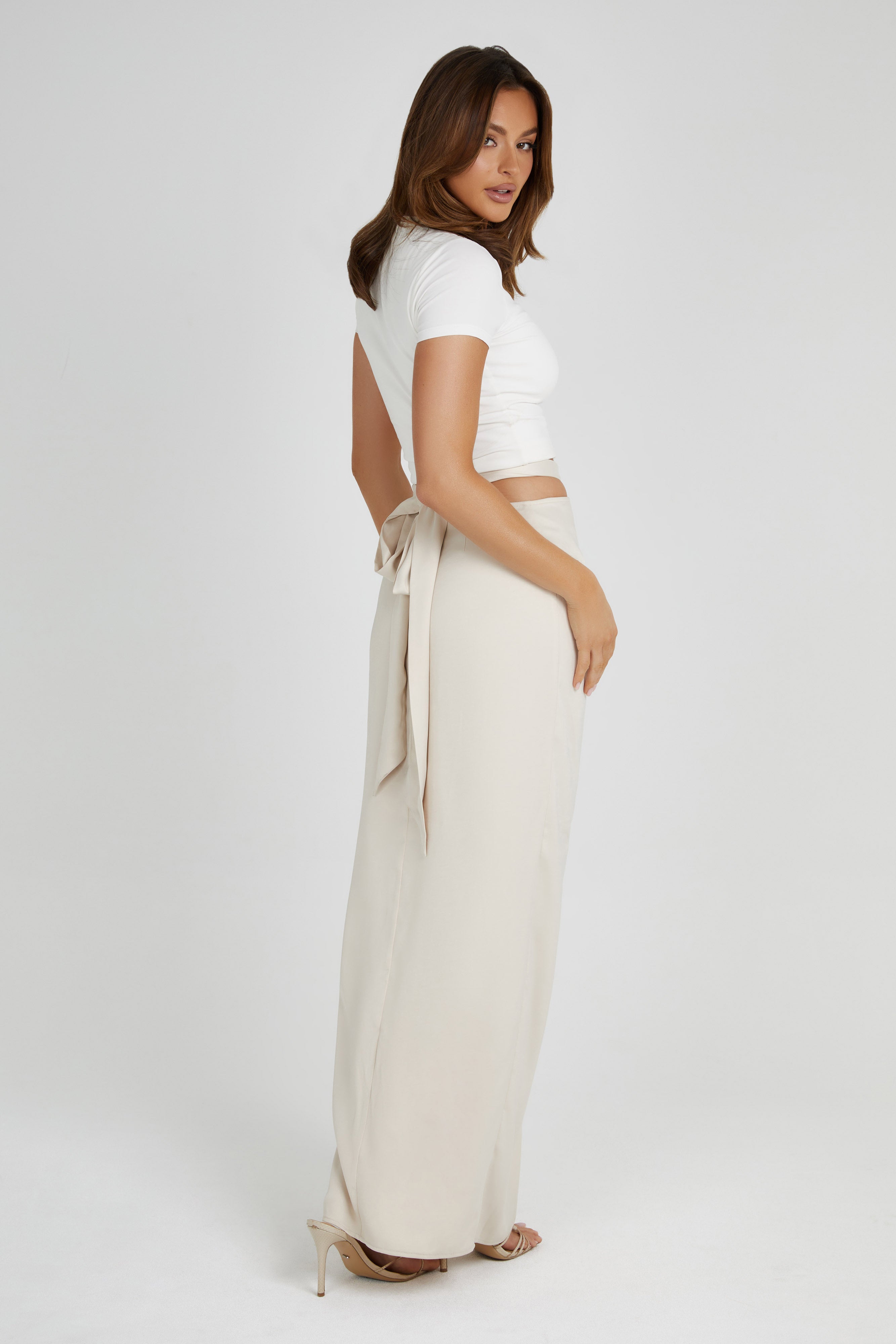 Jennifer Twist Maxi Skirt - Ivory