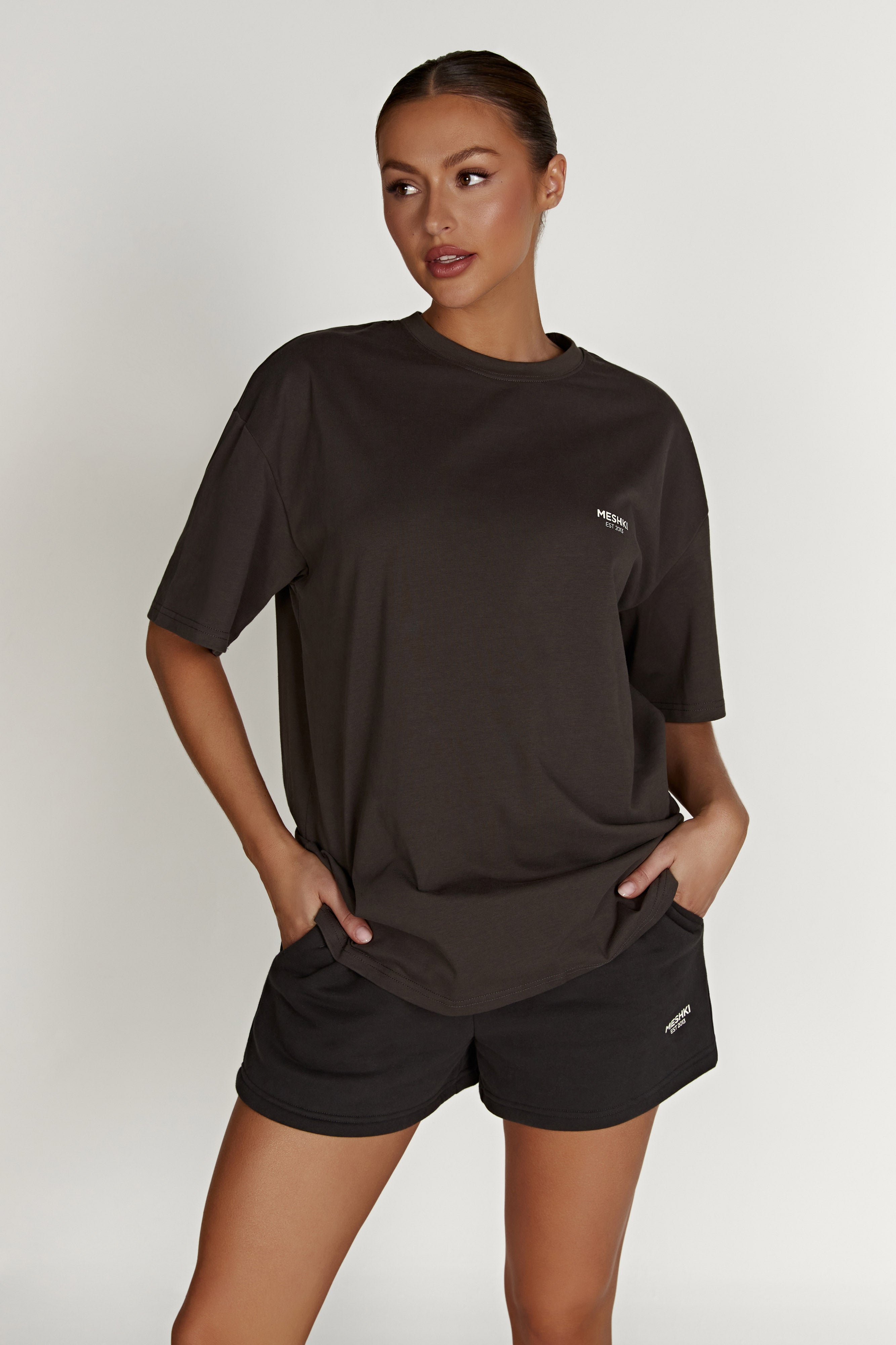 Jaimie Oversized Unisex Tee - Dusk Black