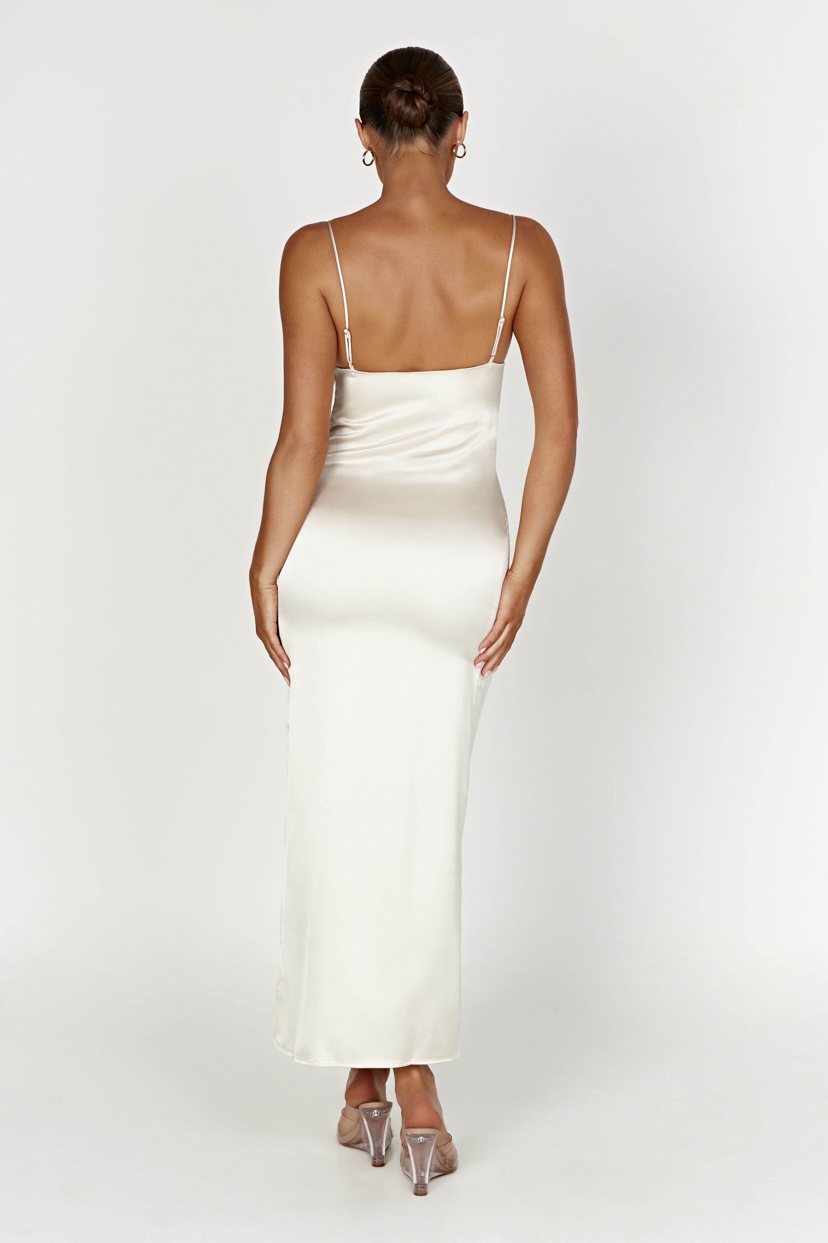 Jacinda Satin Slip Maxi Dress - Ivory