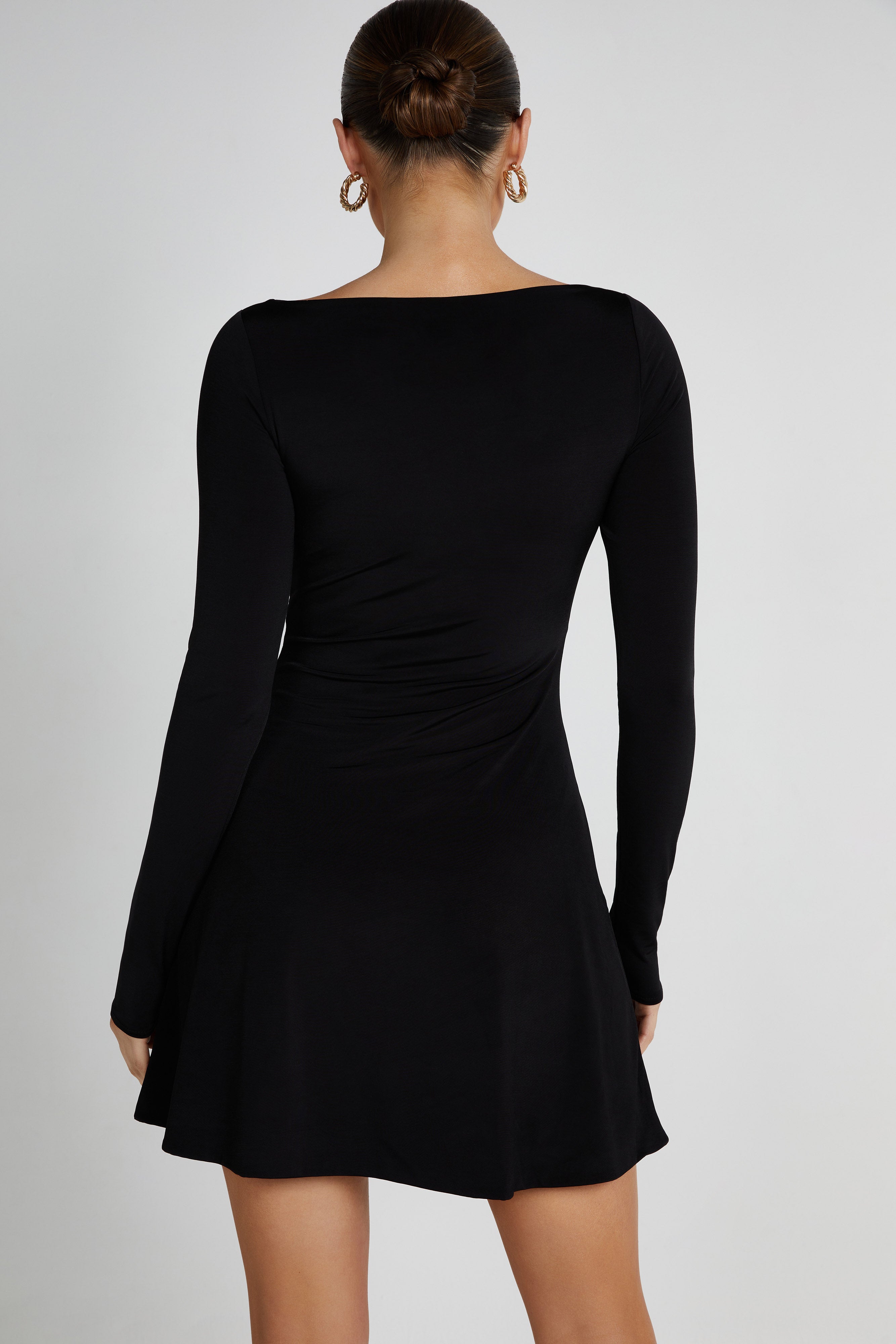 Eleanor Twist Front Mini Dress - Black