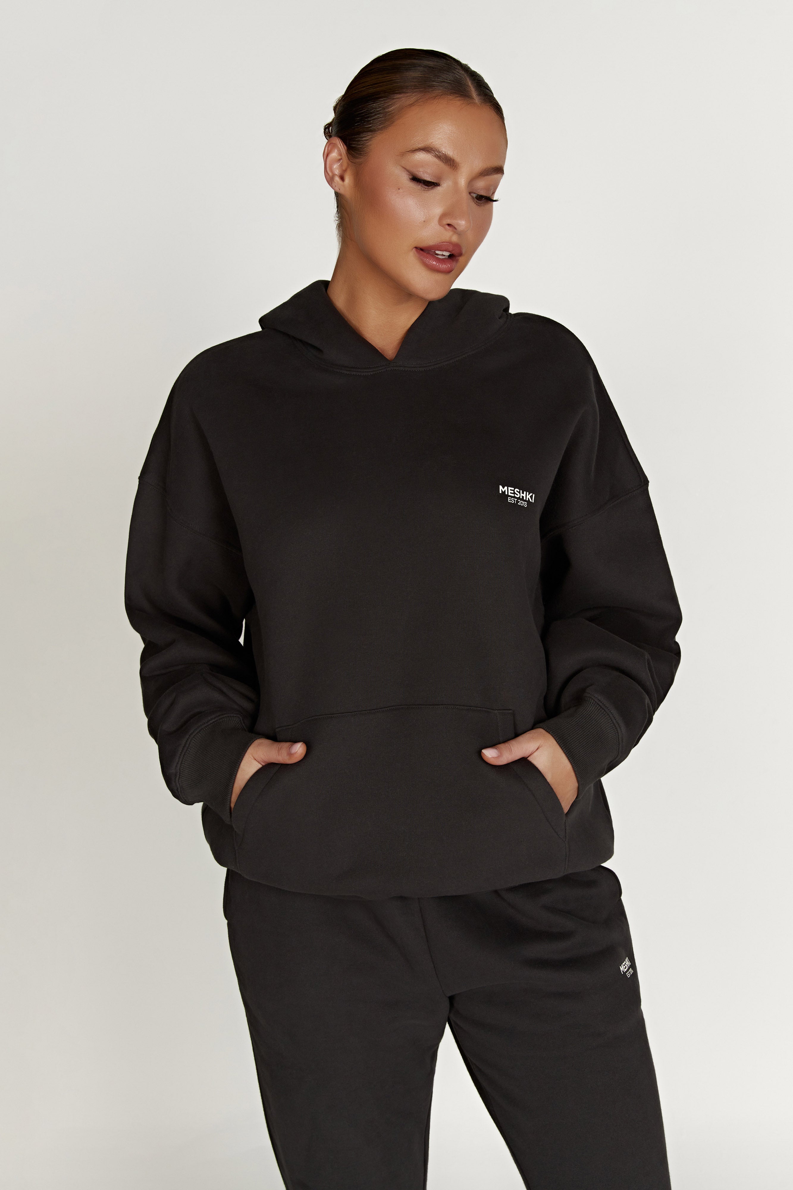 Bernie Oversized Unisex Hoodie - Dusk Black