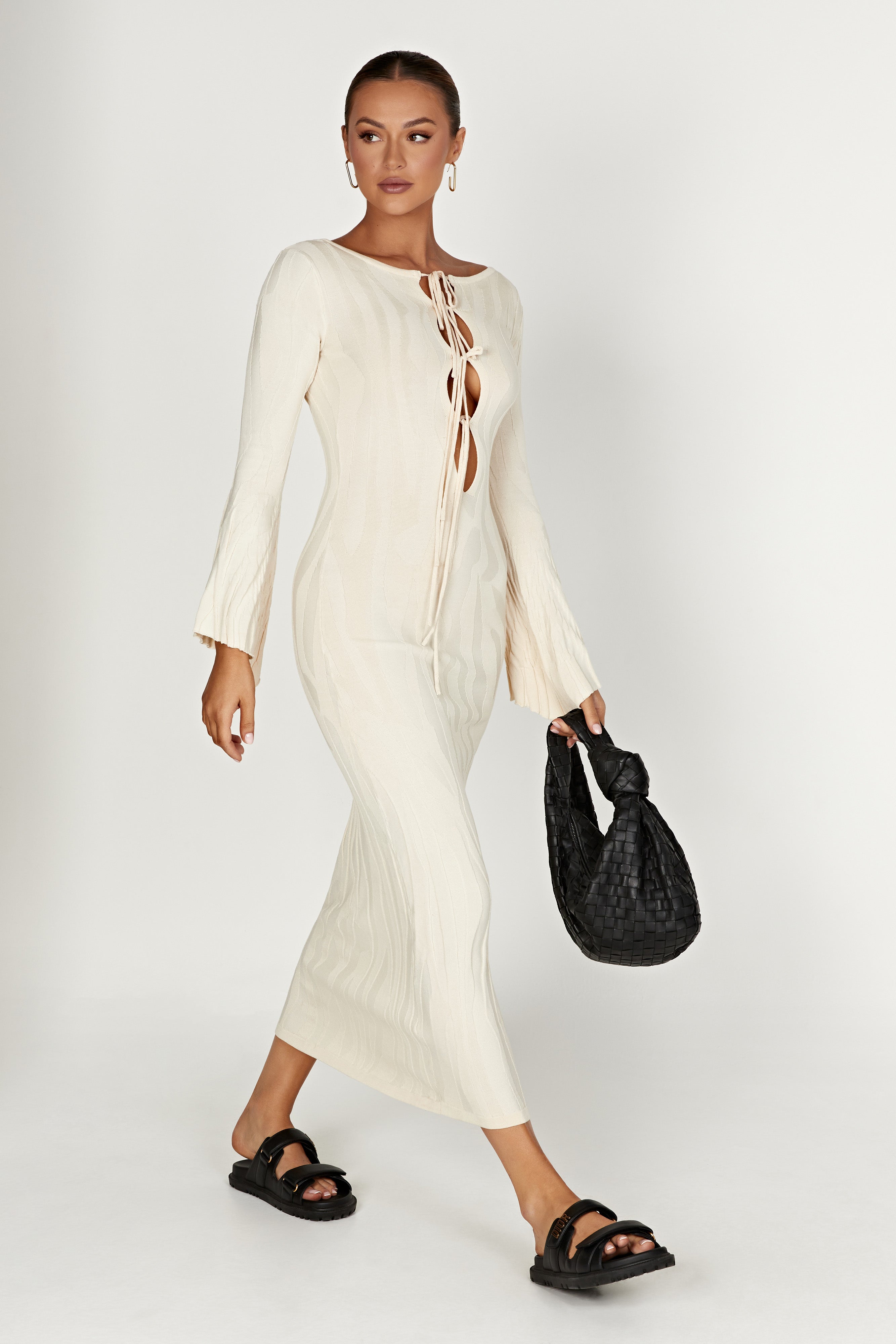 Brinley Long Sleeve Knit Maxi Dress - Ivory