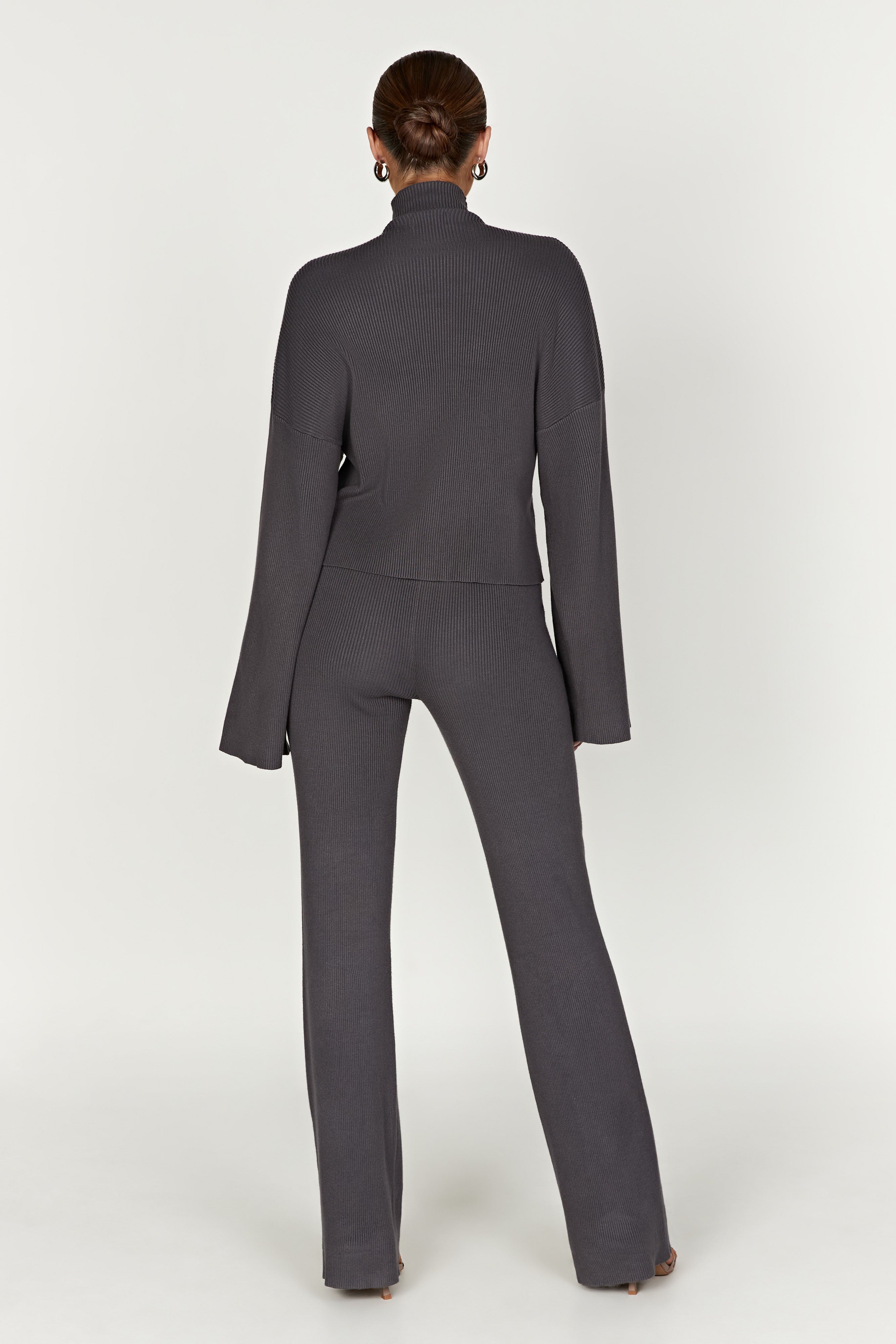 Linnie Straight Leg Knit Pant - Charcoal