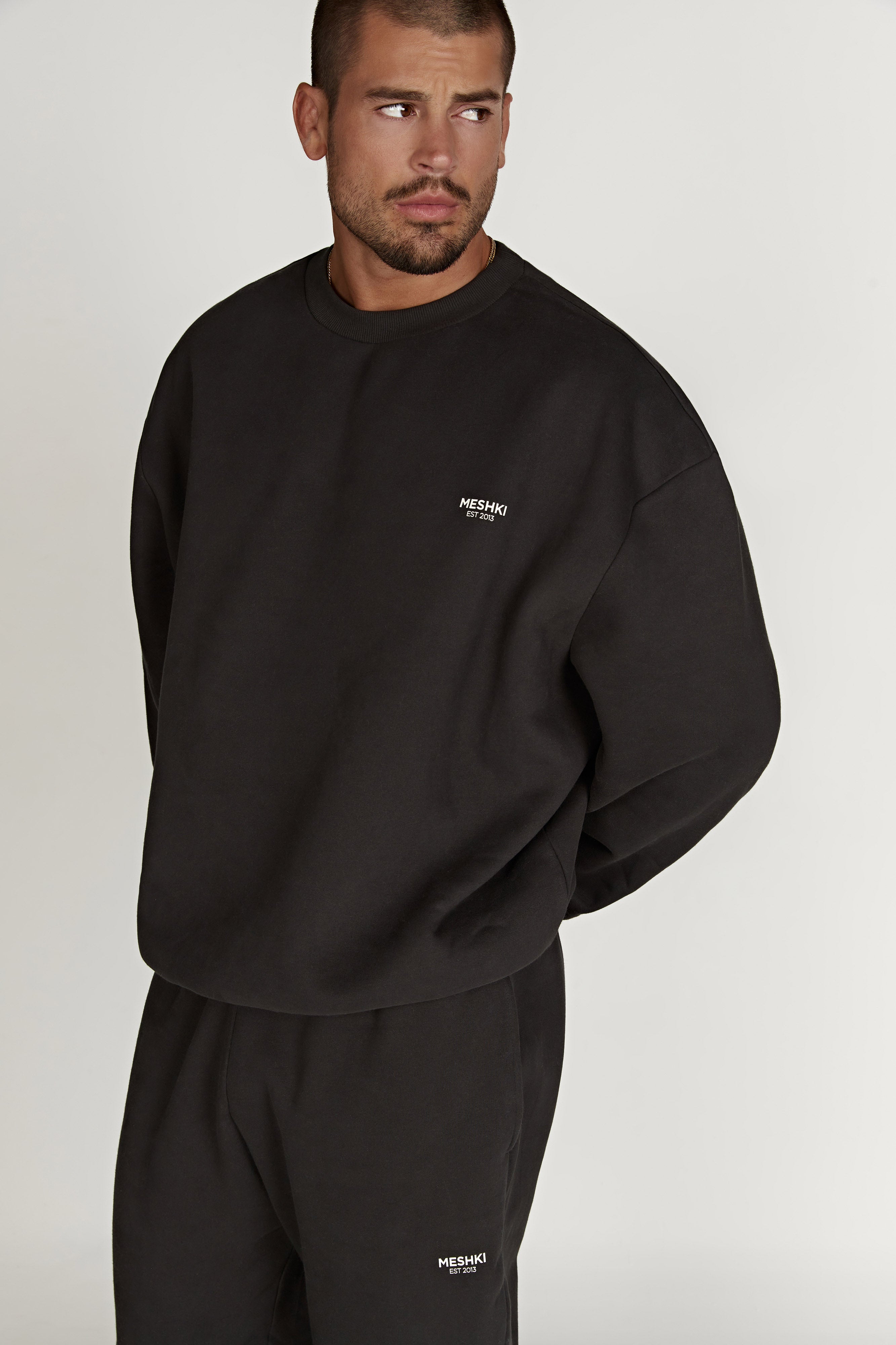 Phoenix Oversized Unisex Crewneck Jumper - Dusk Black