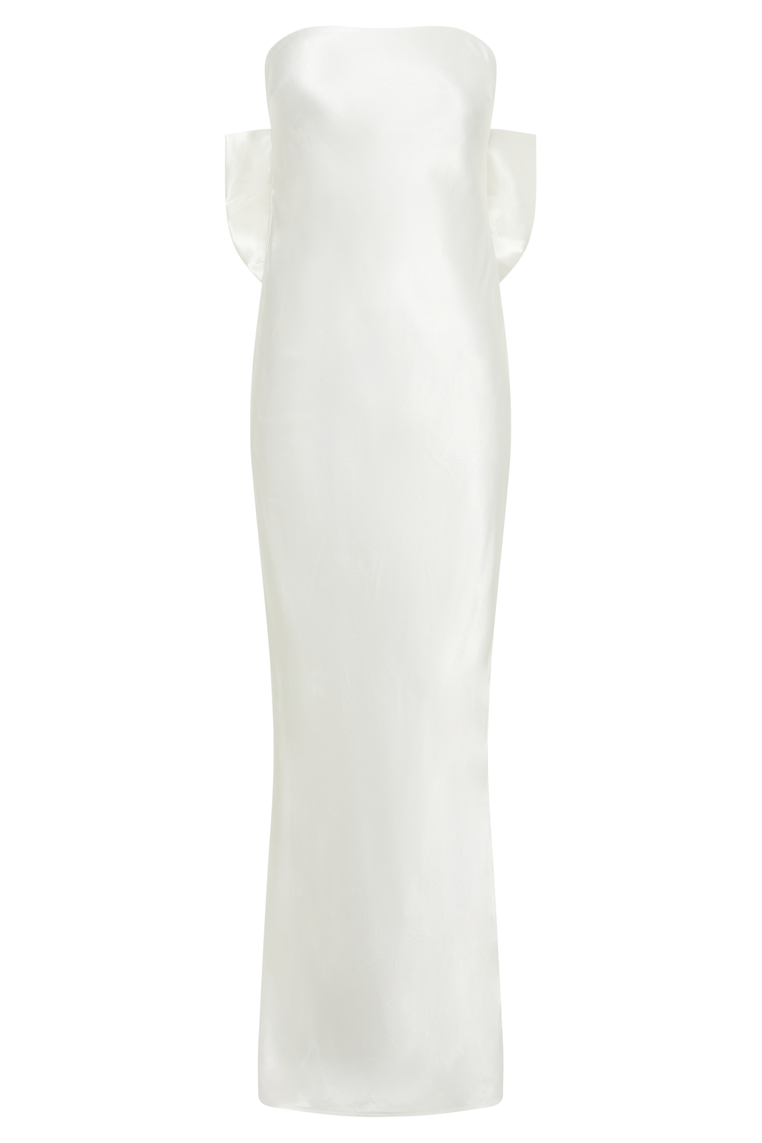 Rochelle Bow Back Satin Maxi Dress - White