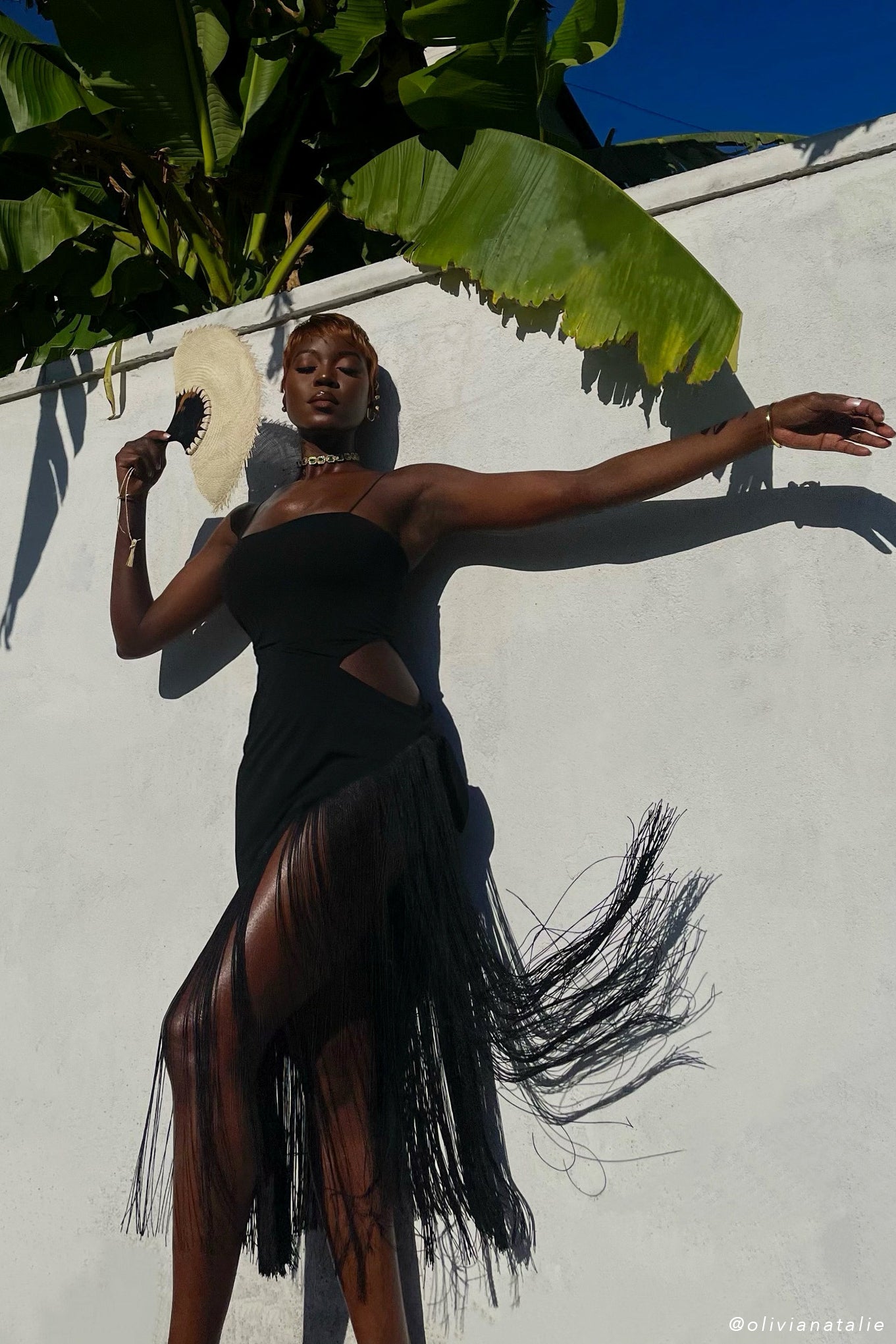 Yasmin Wrap Over Midi Dress With Fringing - Black