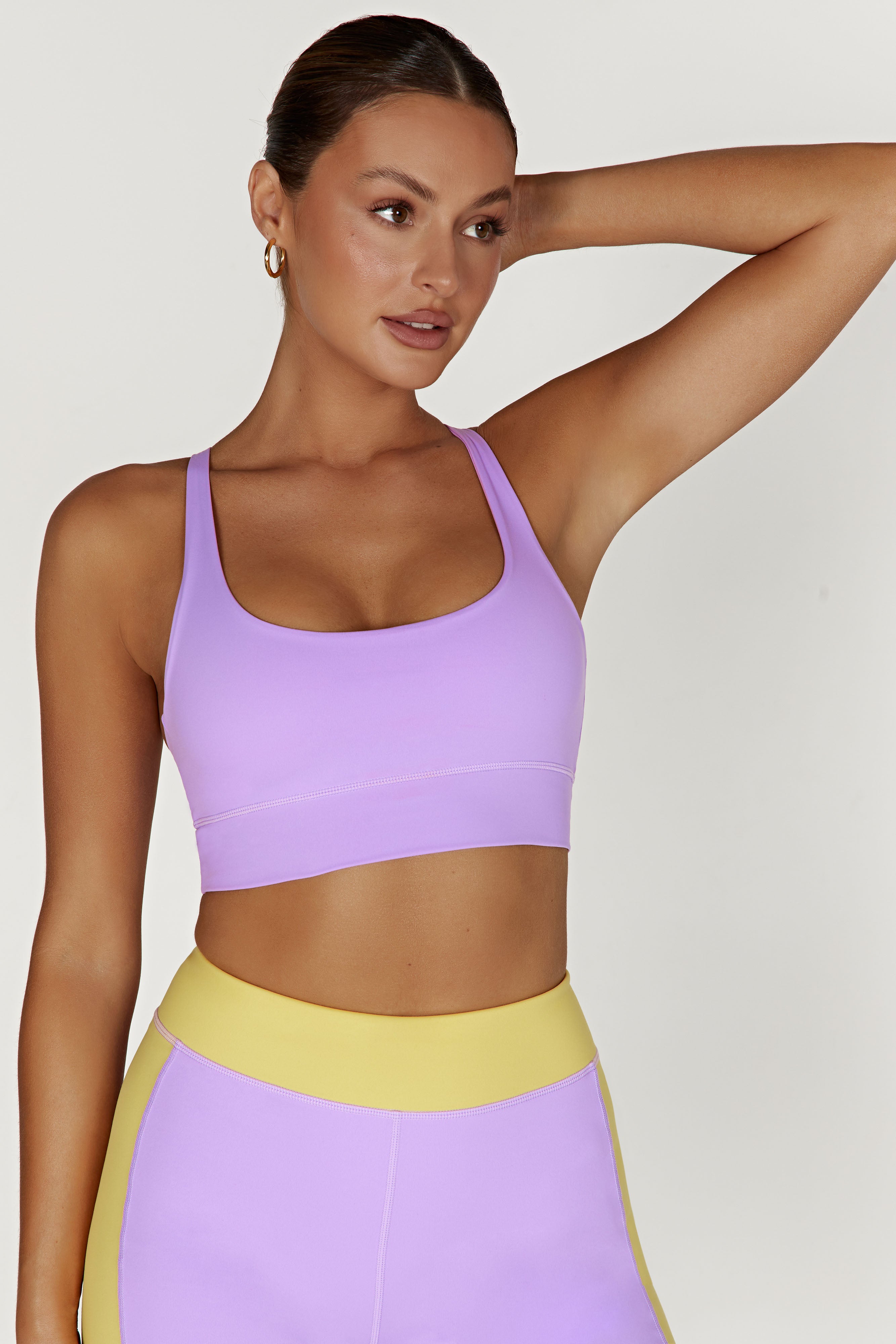 Elise V Back Cami Crop Top - Lilac