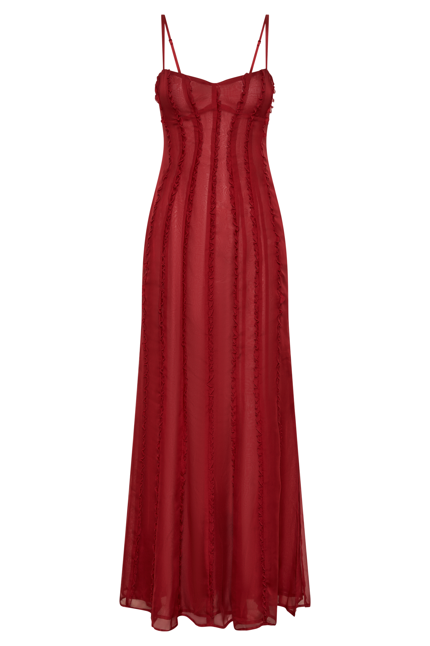 Jacinta Chiffon Maxi Dress - Vermilion Red