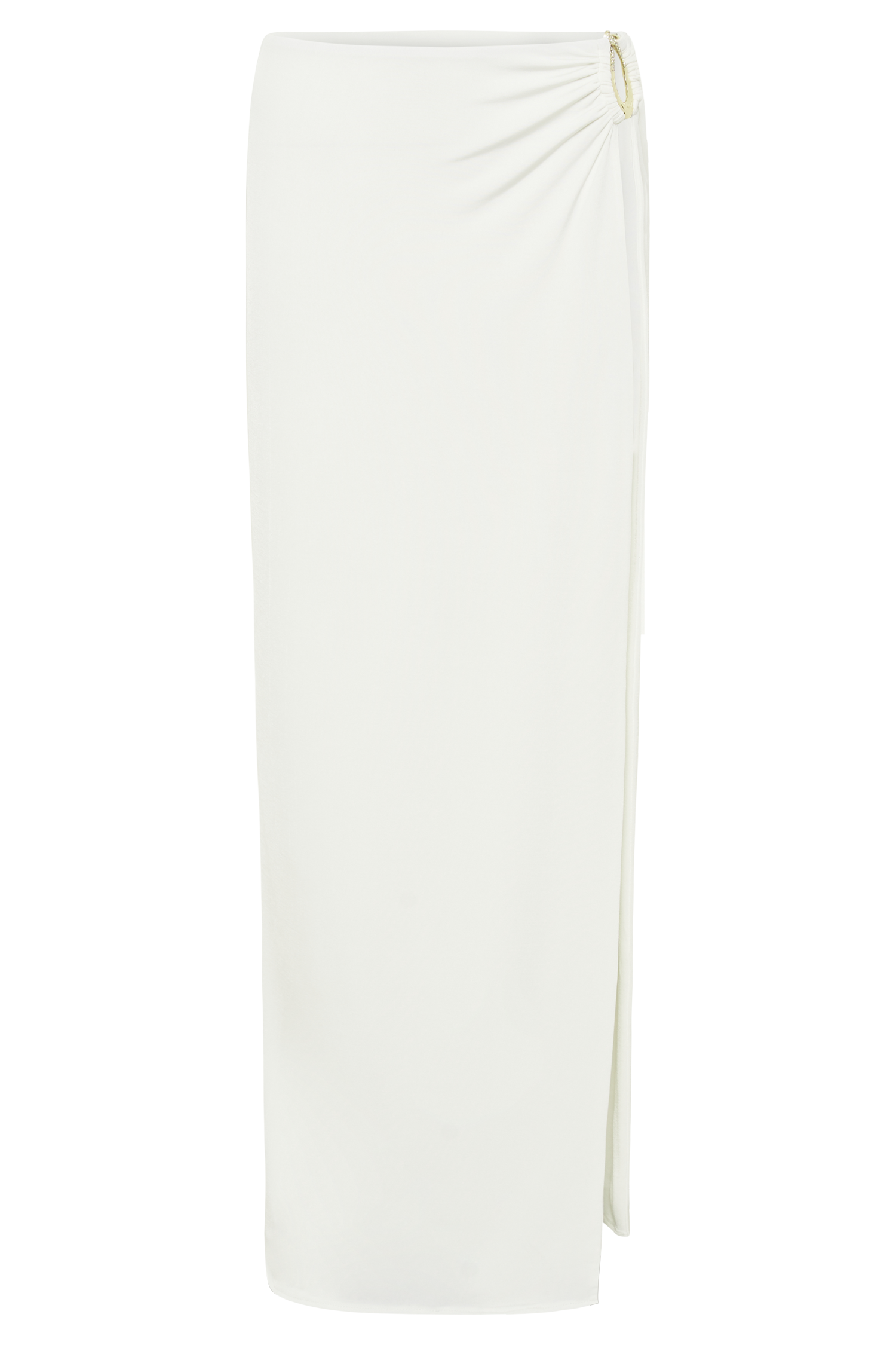Suri Slinky Maxi Skirt With Hardware - White
