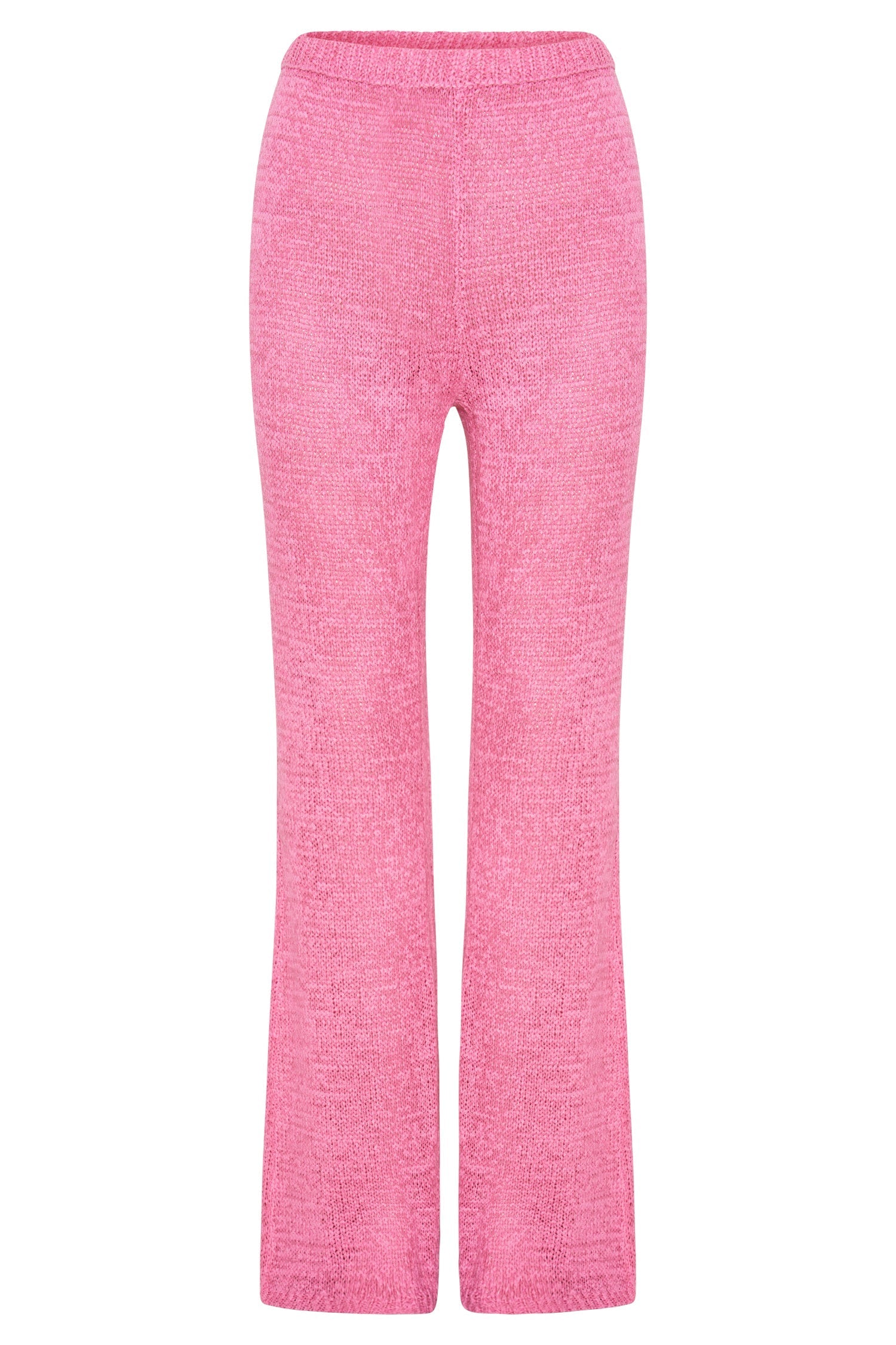 Mary Knit Flared Pants - Bubblegum Pink