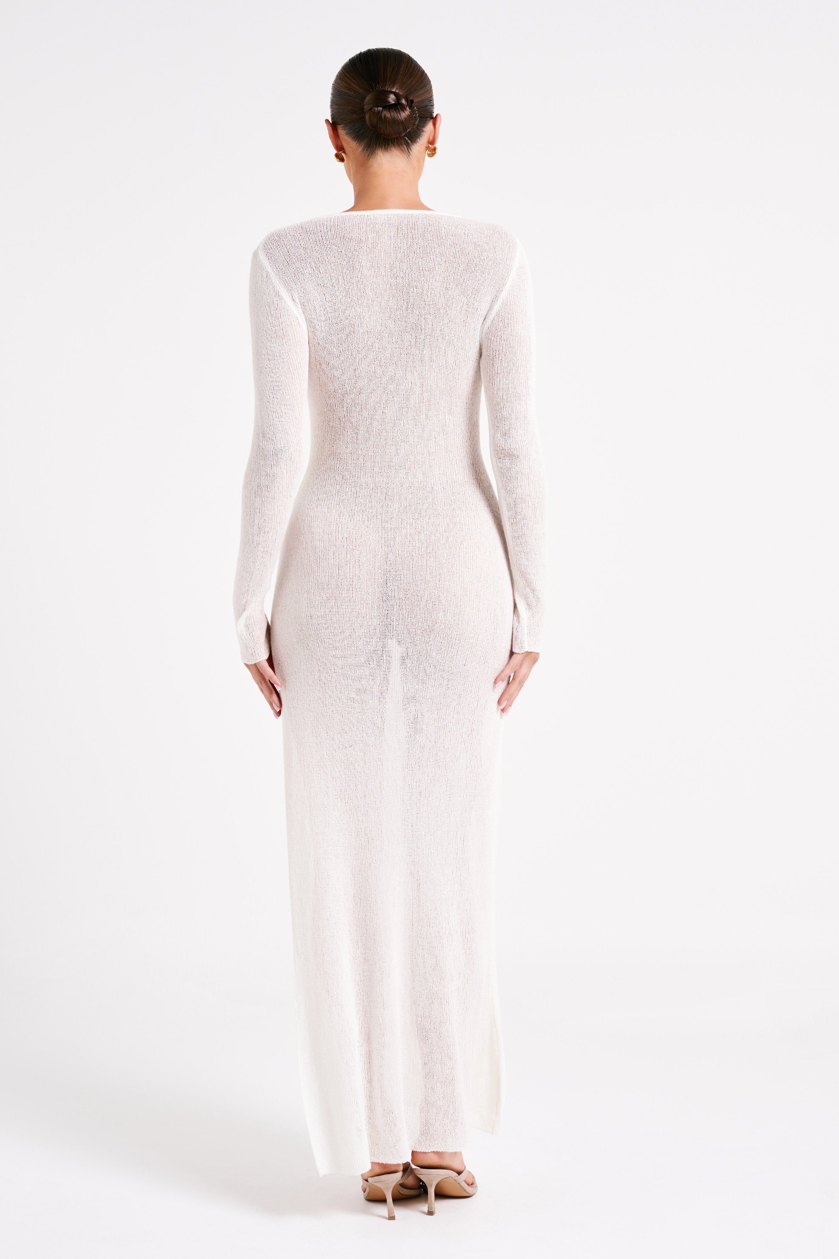 Imelda Knit Cover Up Midi Dress - White