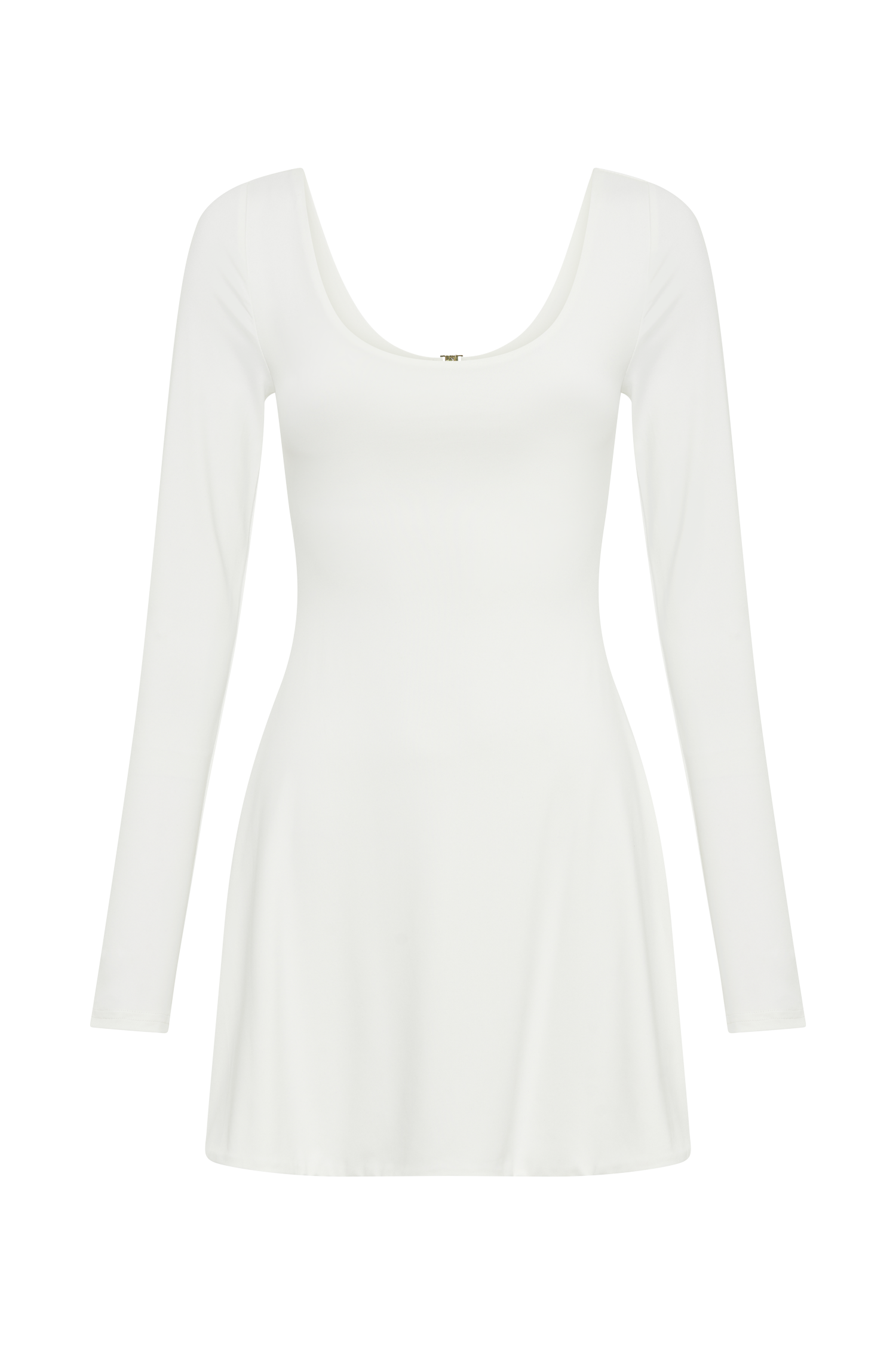 Renee Recycled Nylon Long Sleeve Mini Dress - White