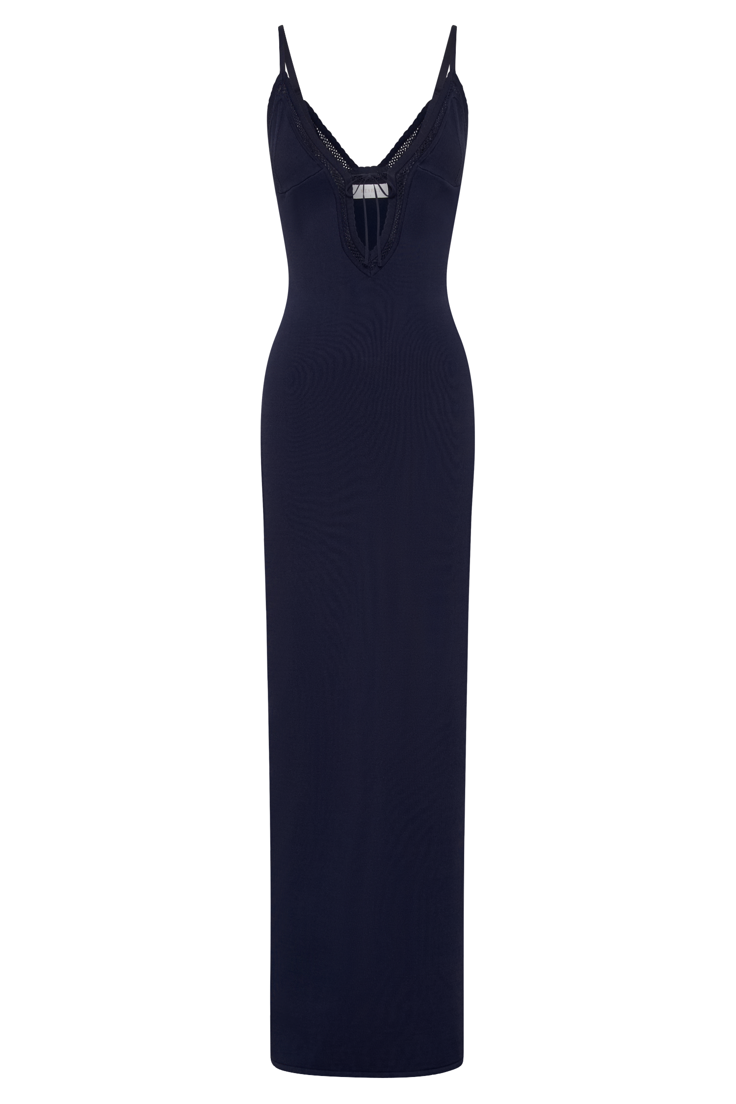 Maia Pointelle Knit Maxi Dress - Navy