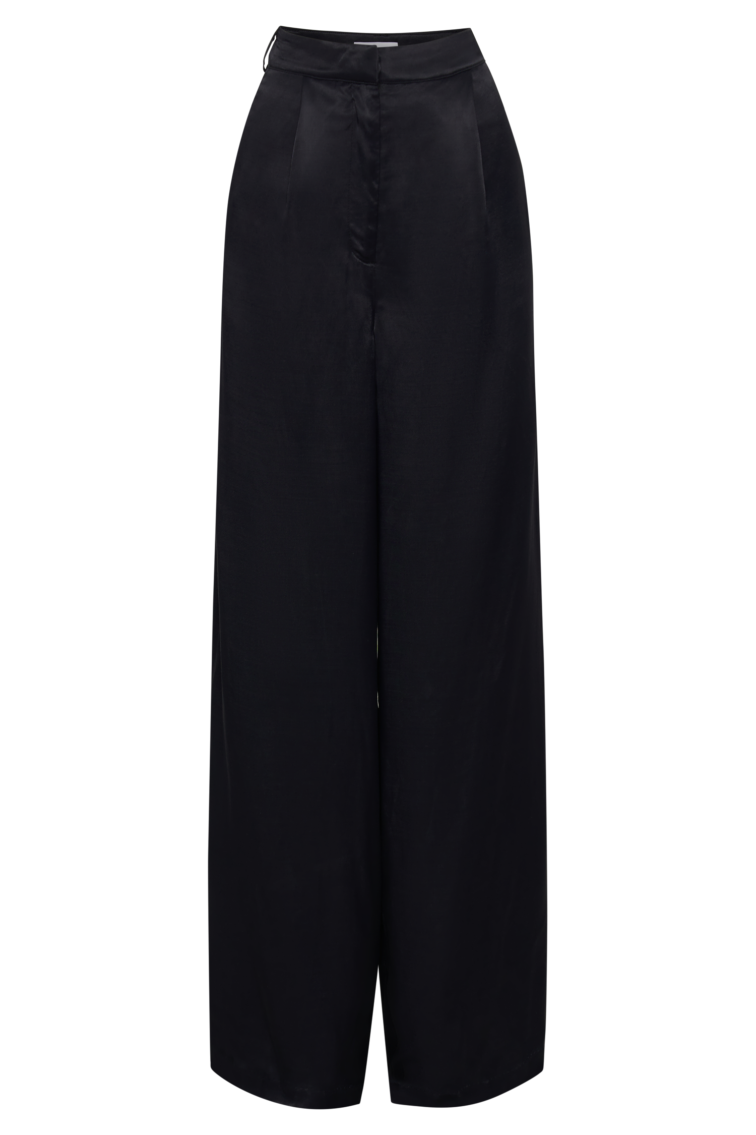 Nour Satin Wide Leg Pant - Black