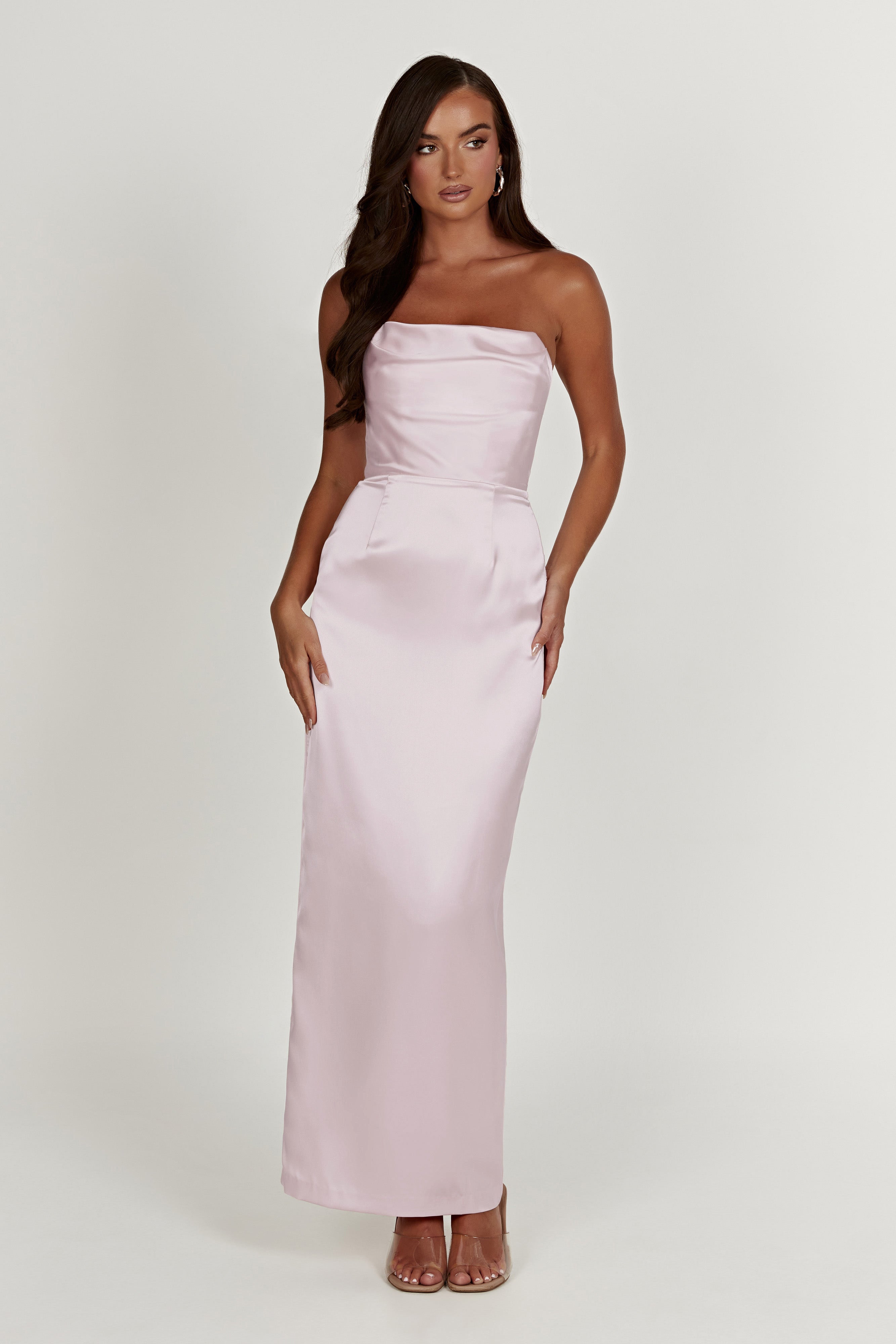 Alanis Strapless Maxi Dress - Crystal Rose