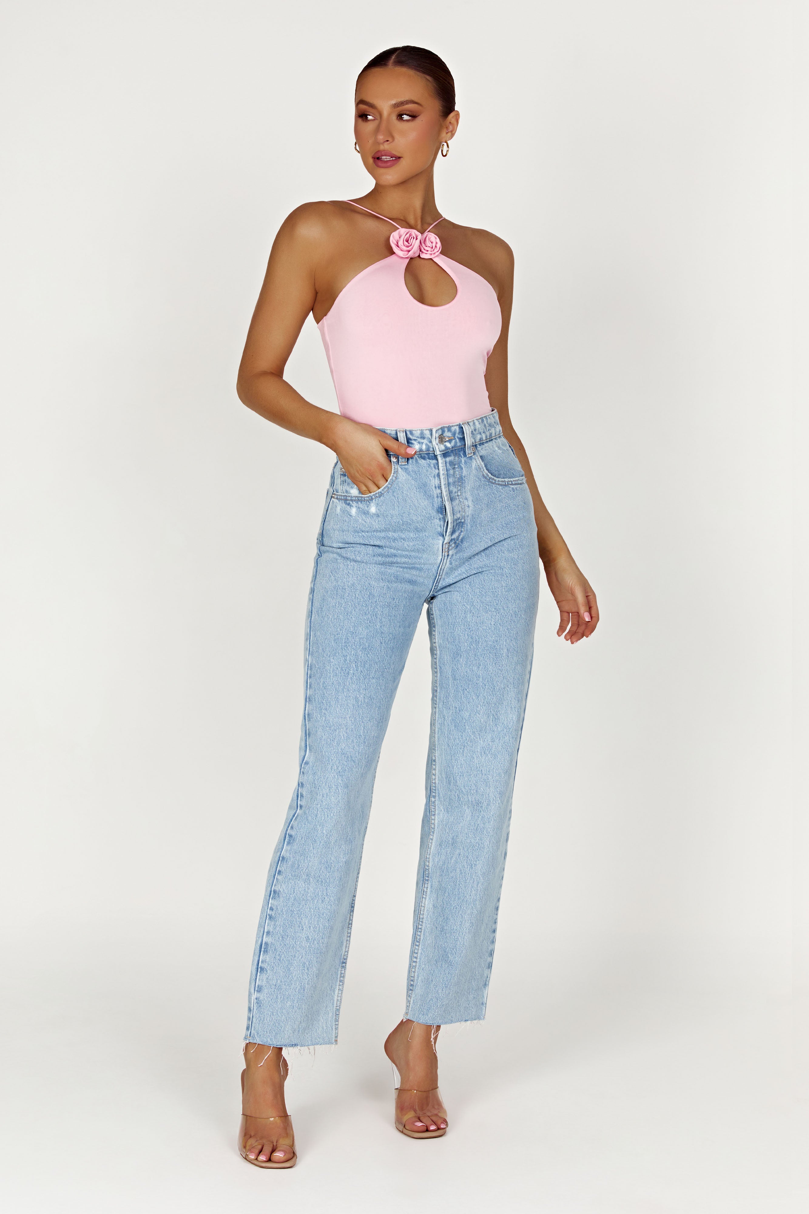 Adeline Rose Halter Top - Baby Pink
