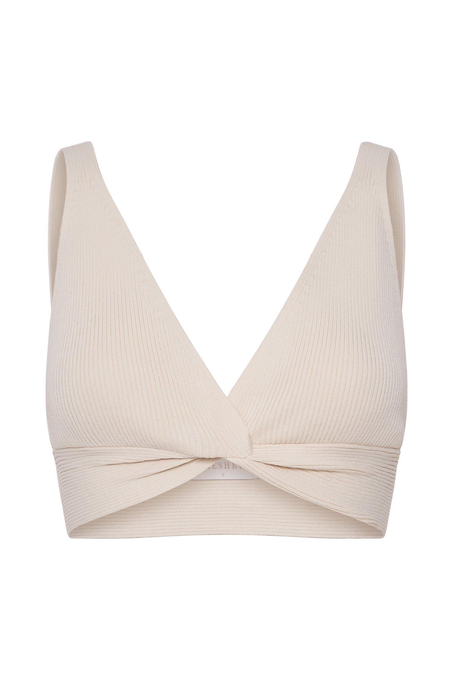 Kaesha Twist Front Knit Top - Bone