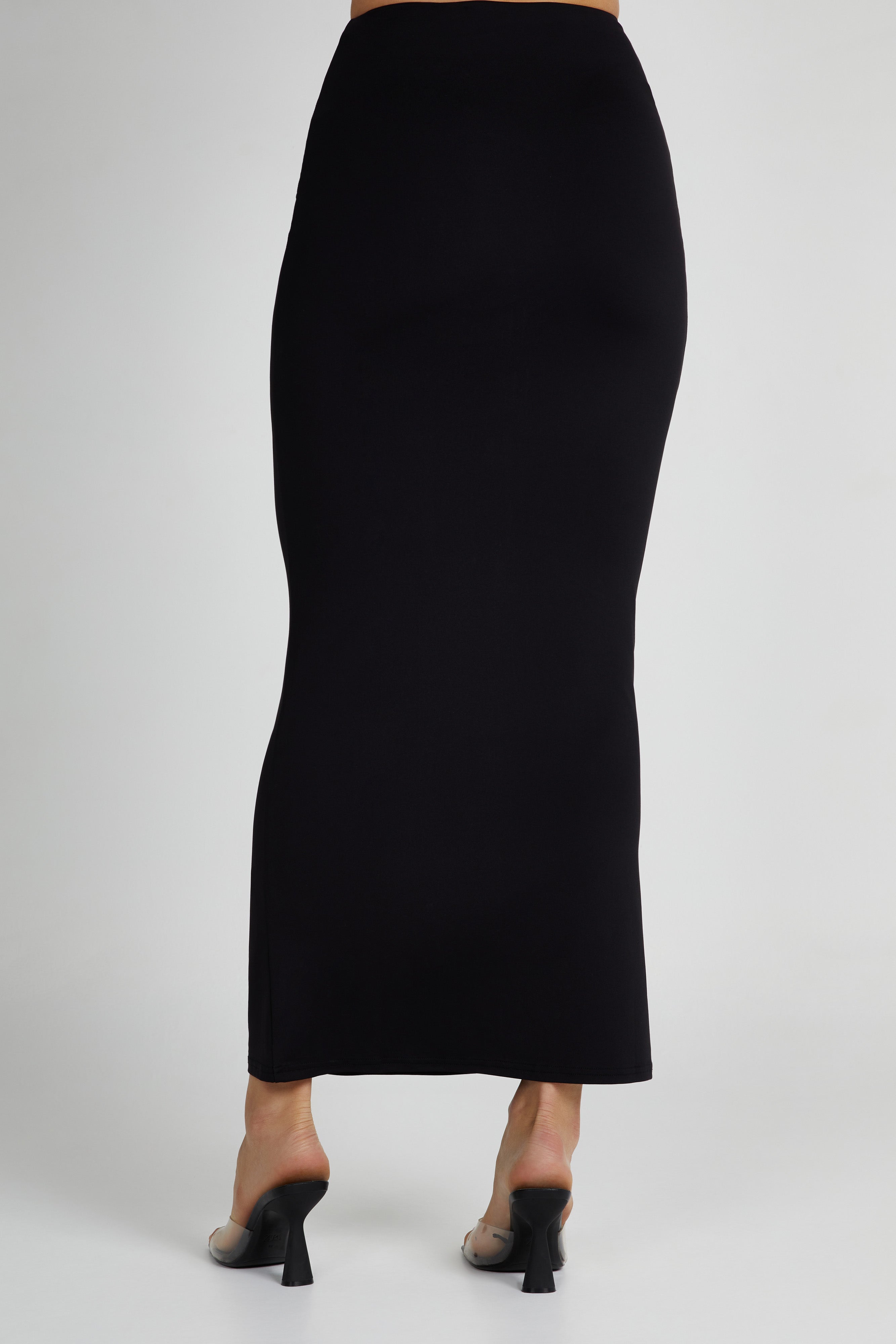 Olympia Recycled Nylon Fishtail Maxi Skirt - Black