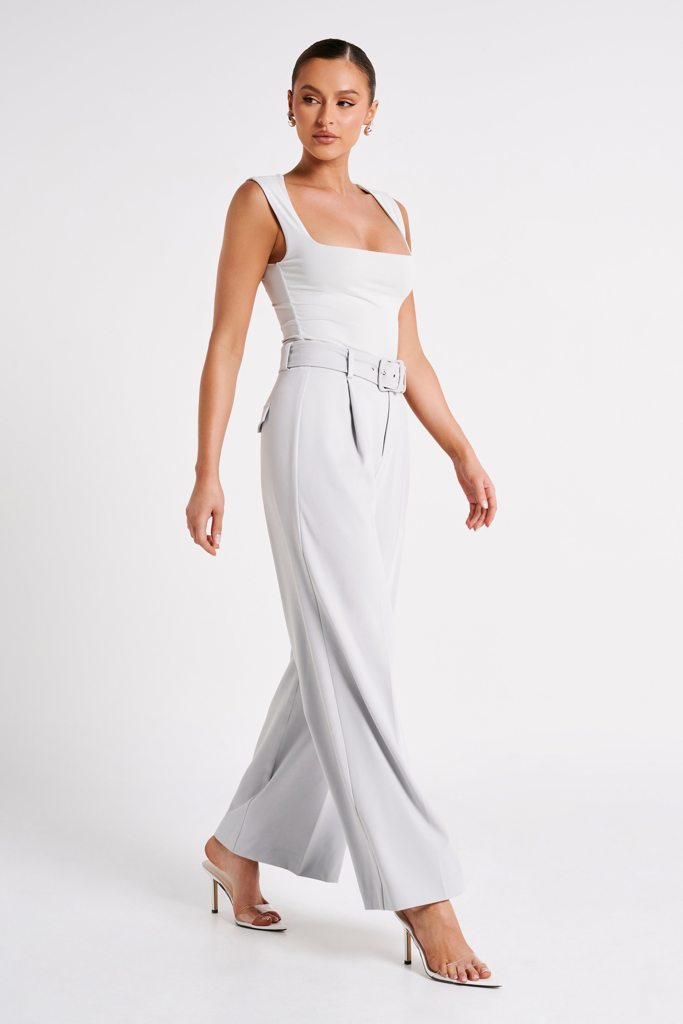 Linley Recycled Nylon Long Line Top - Ice Grey