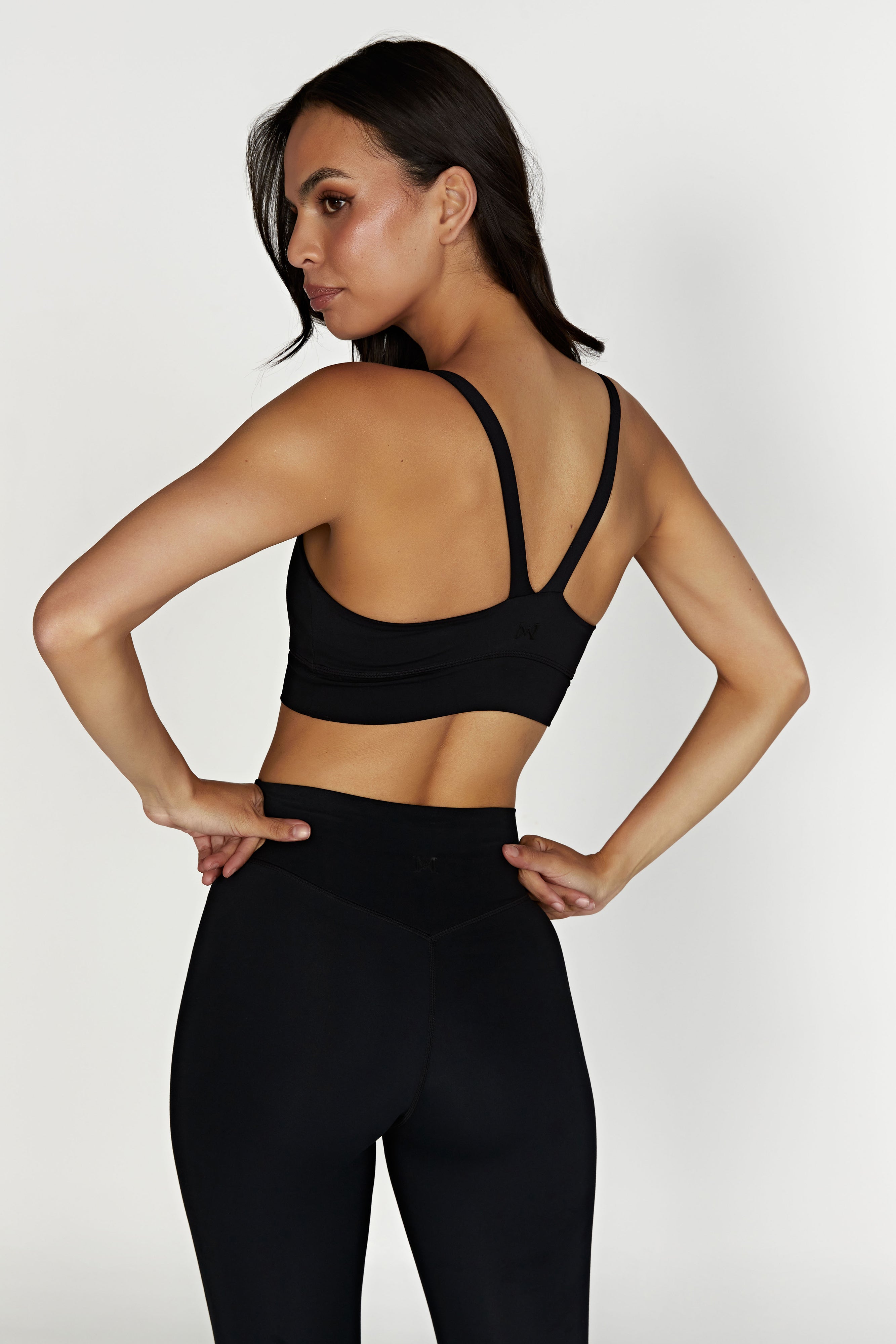 Elise V Back Cami Crop Top - Black