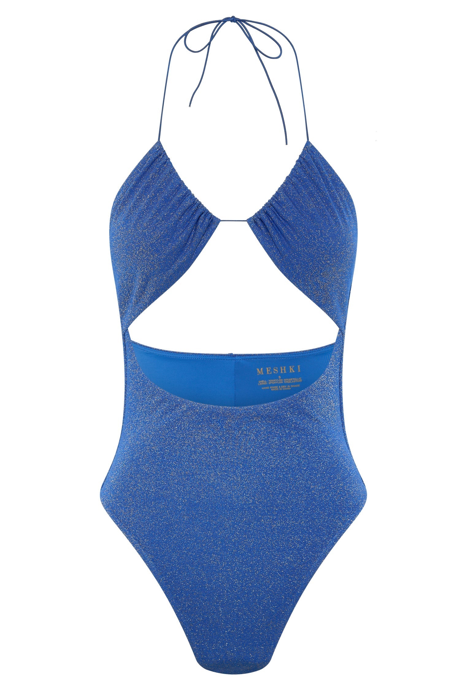 Olivia One Piece Halter Swimsuit - Cobalt Sparkle