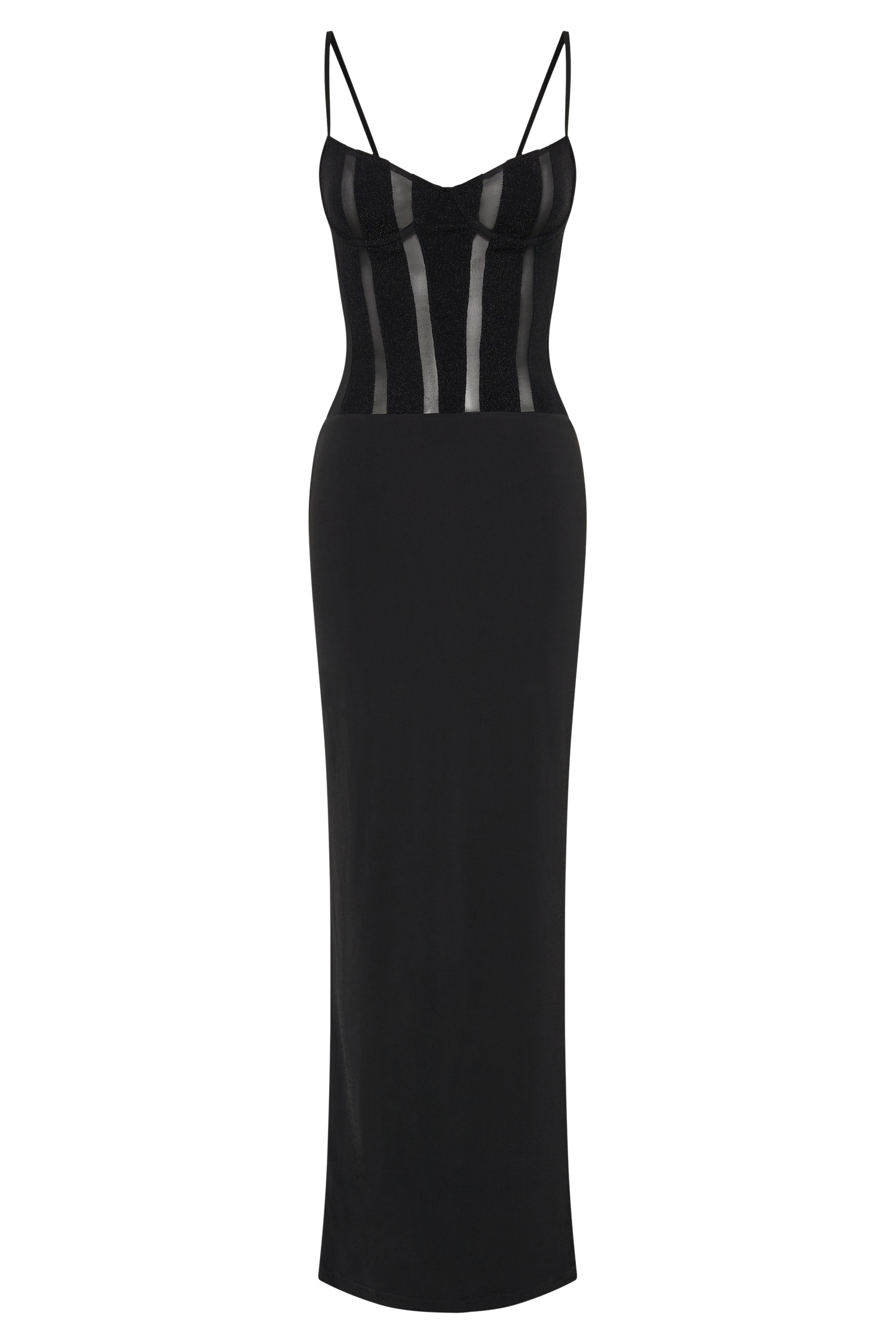 Priya Panelled Maxi Dress - Black