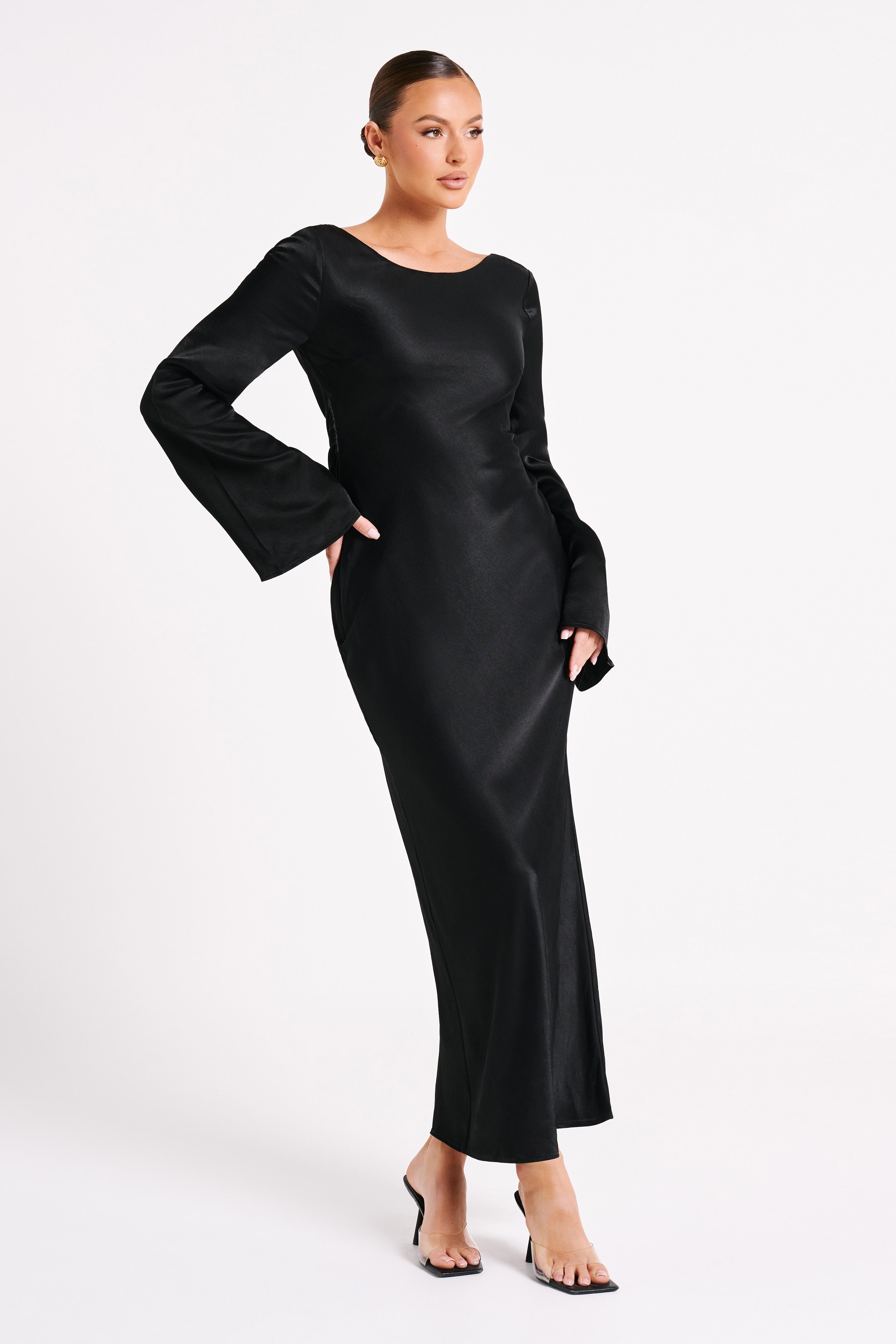 Fernanda Long Sleeve Maxi Dress - Black