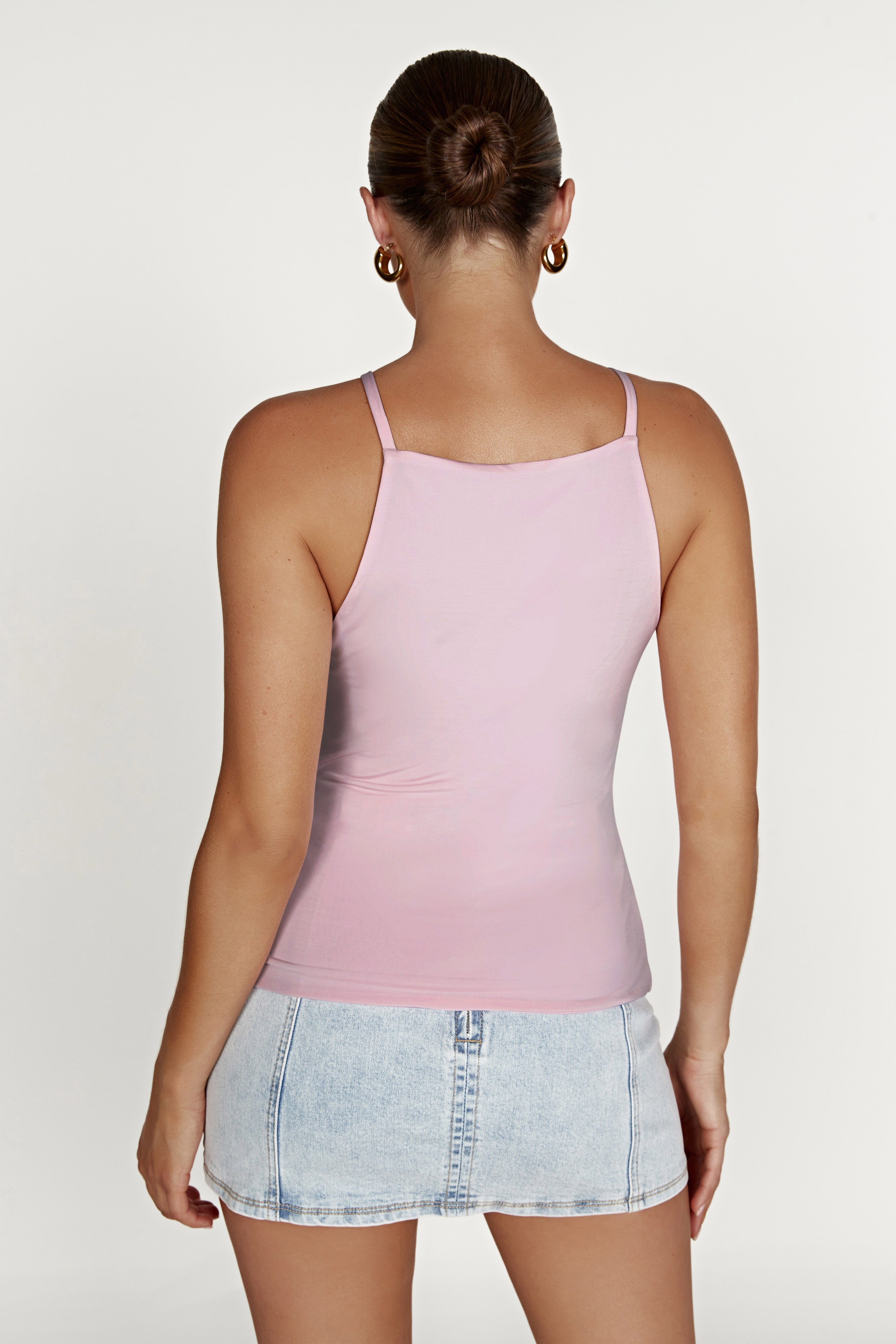 Deanna Slinky Longline Top - Candy Pink