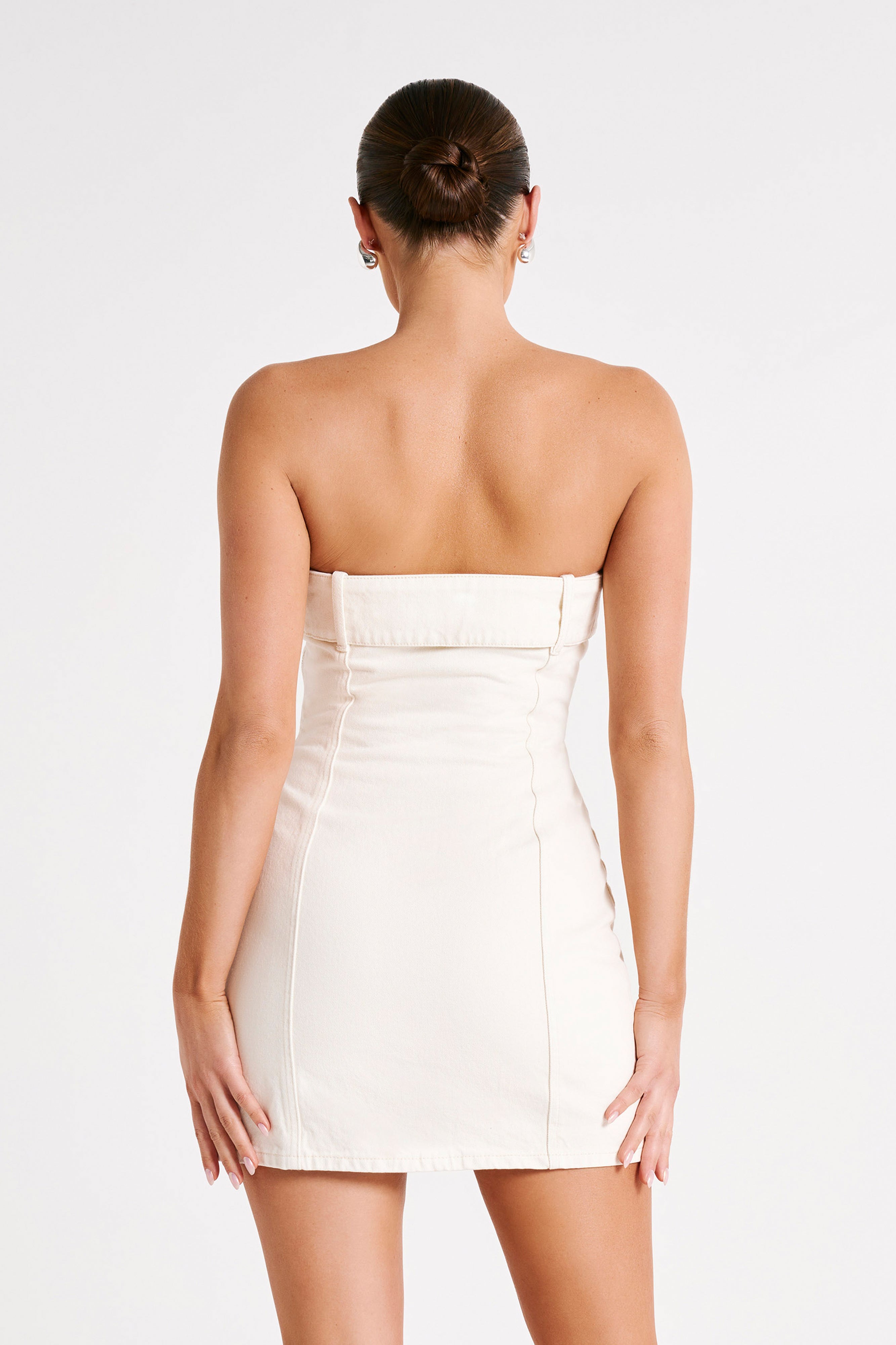 Teddi Denim Mini Dress - Ecru
