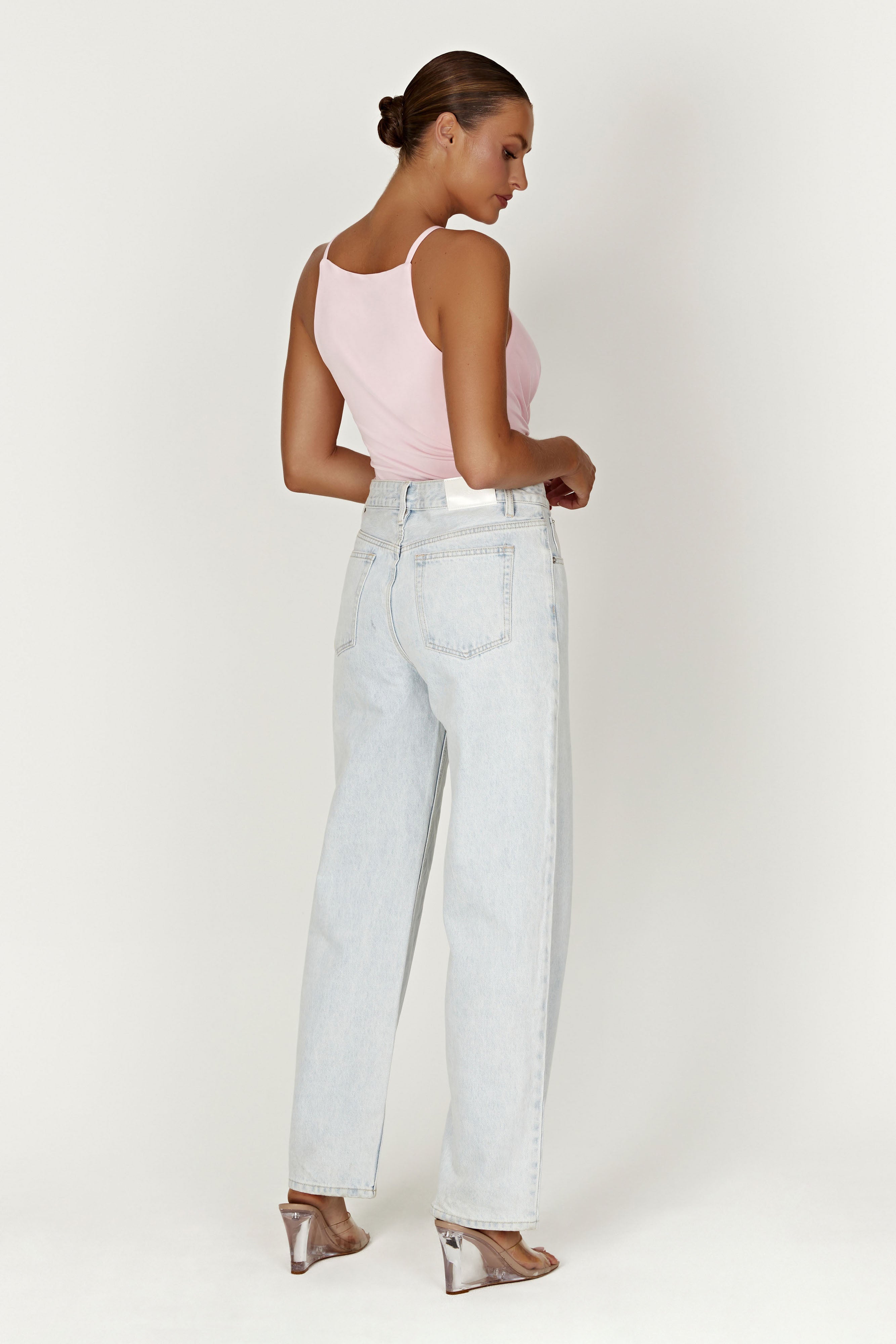 Deanna Slinky Longline Top - Candy Pink