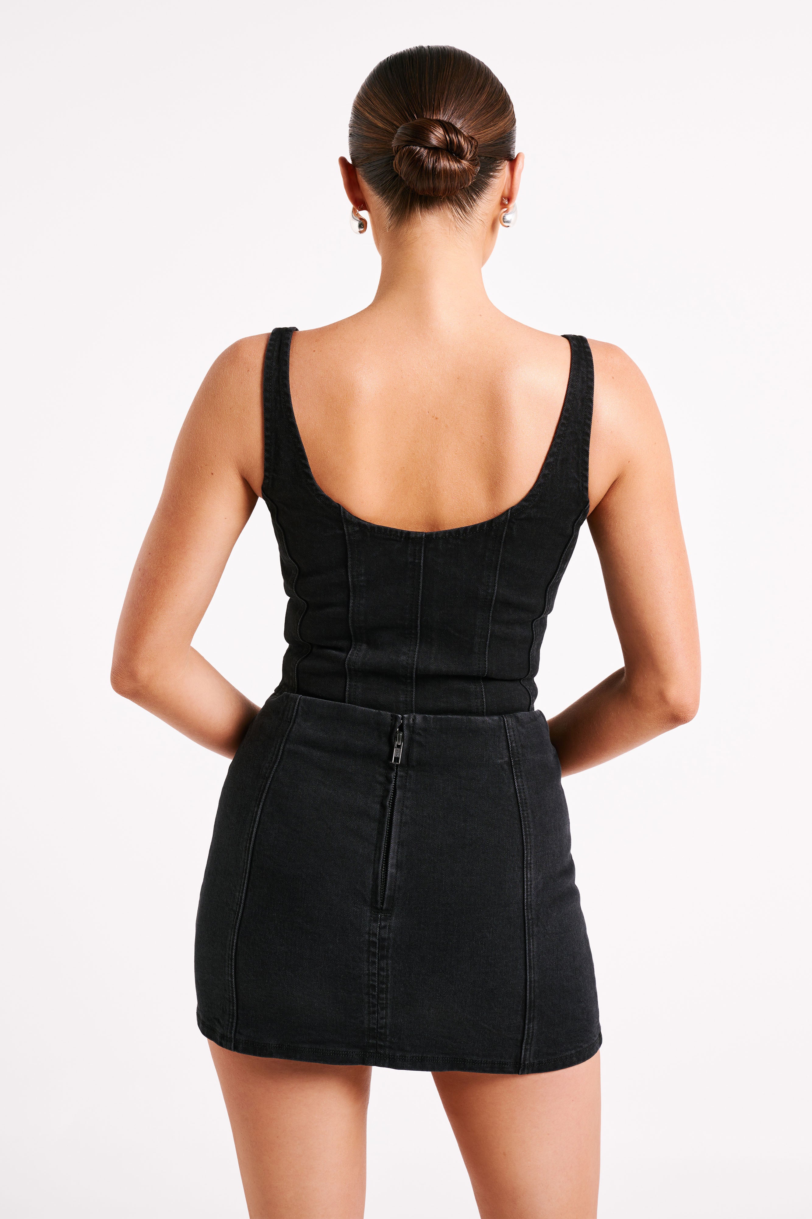 Hollis Denim Mini Skirt - Washed Black