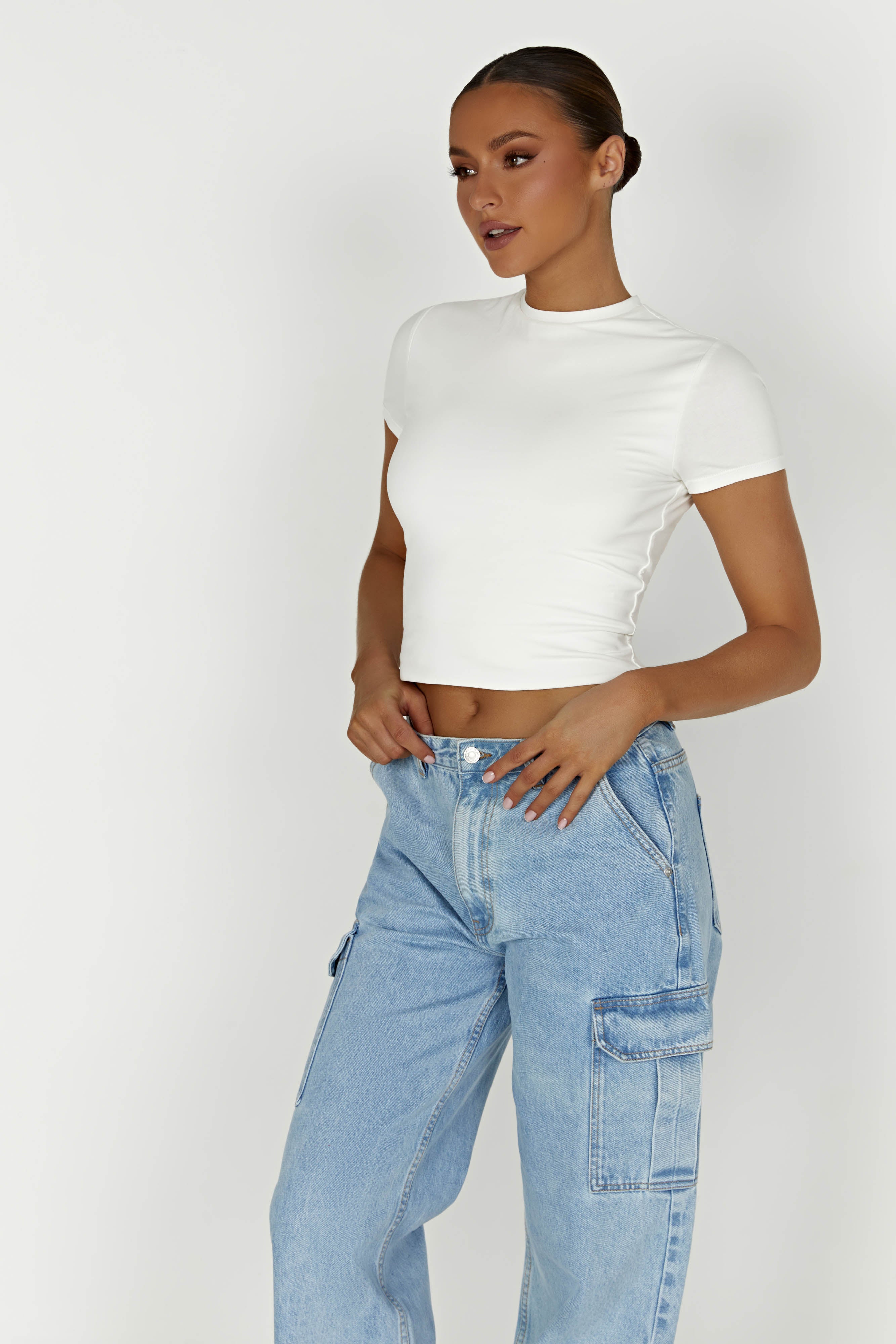 Jeanie Longline T-Shirt - White