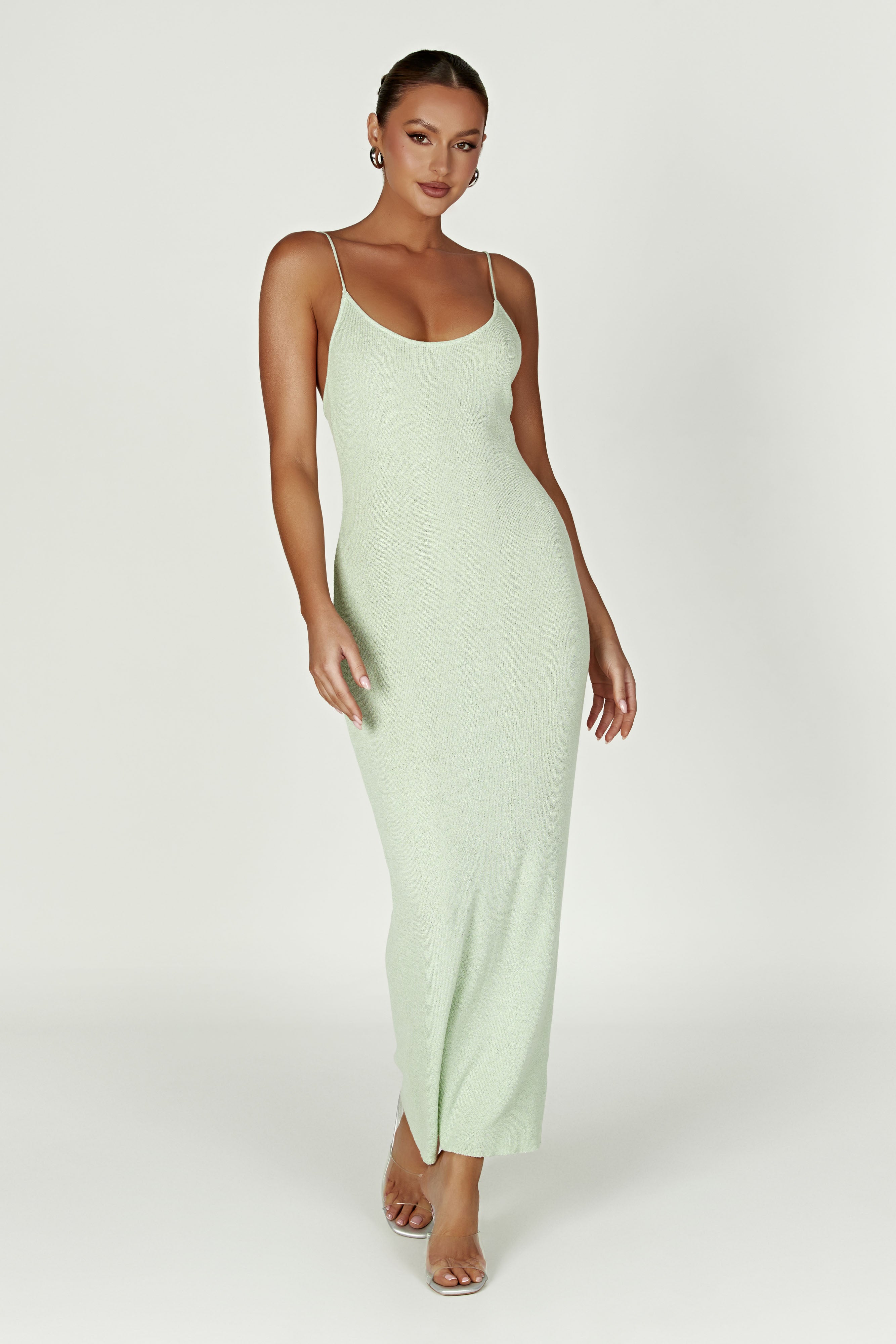Magnolia Knit Midi Dress - Pistachio Green
