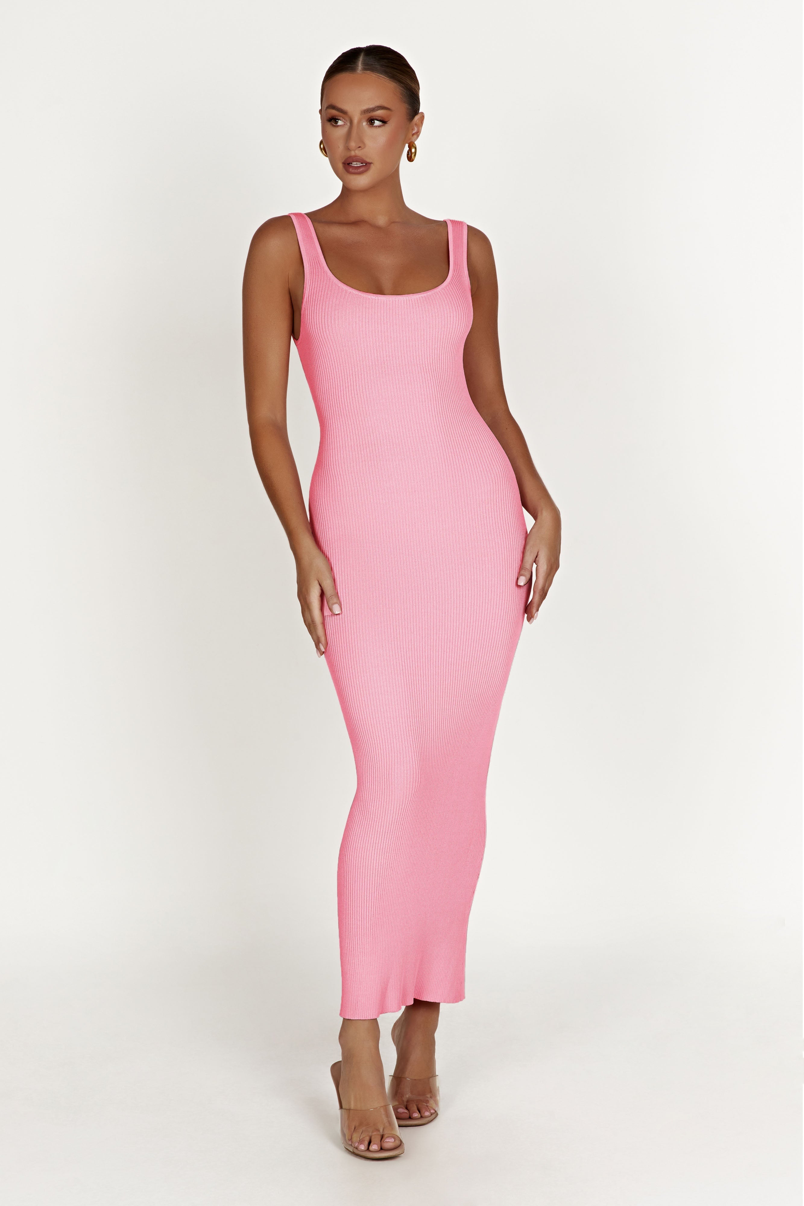 Hadley Backless Knit Maxi Dress - Candy Pink