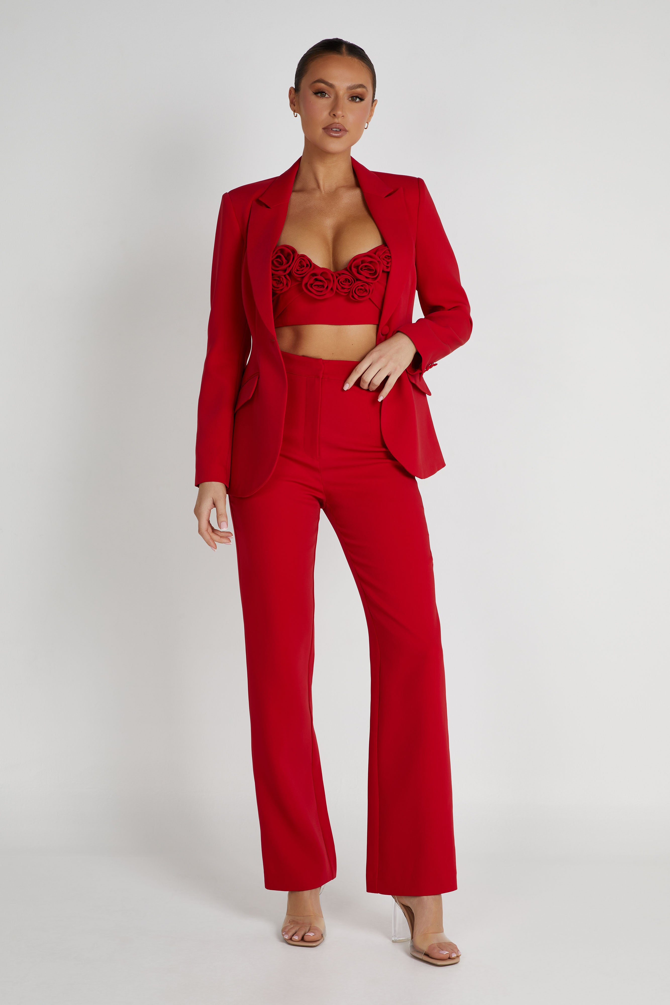 Allanah Straight Leg Pant - Red