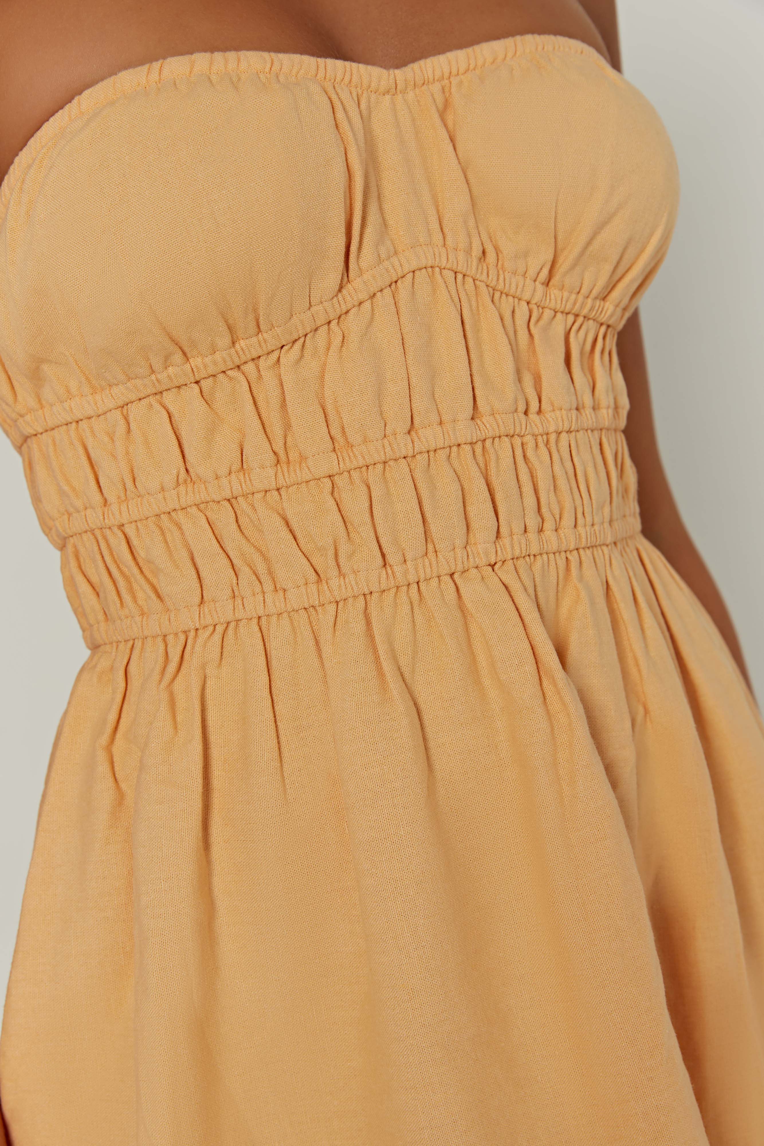Eloise Strapless Linen Mini Dress - Mango