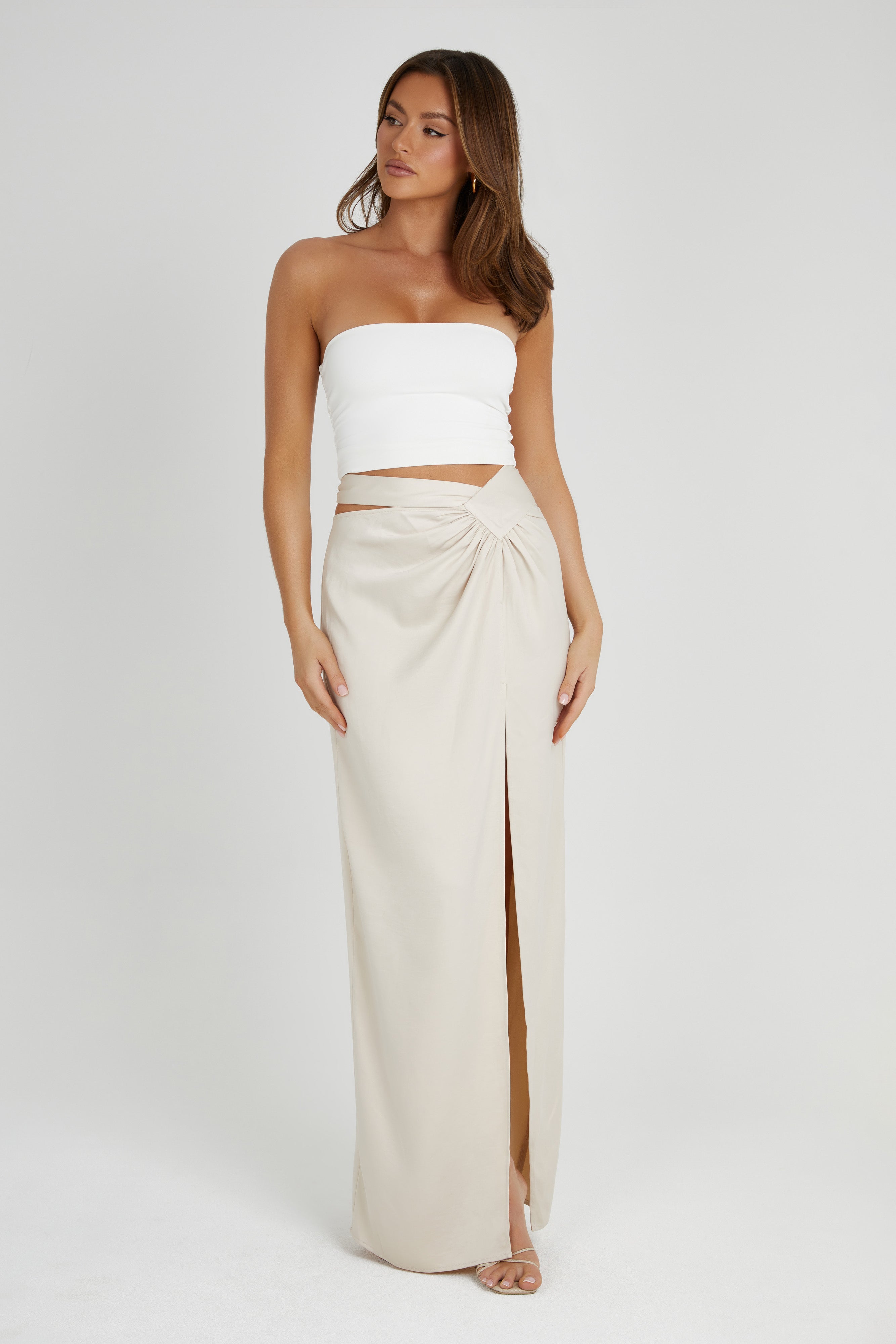 Jennifer Twist Maxi Skirt - Ivory