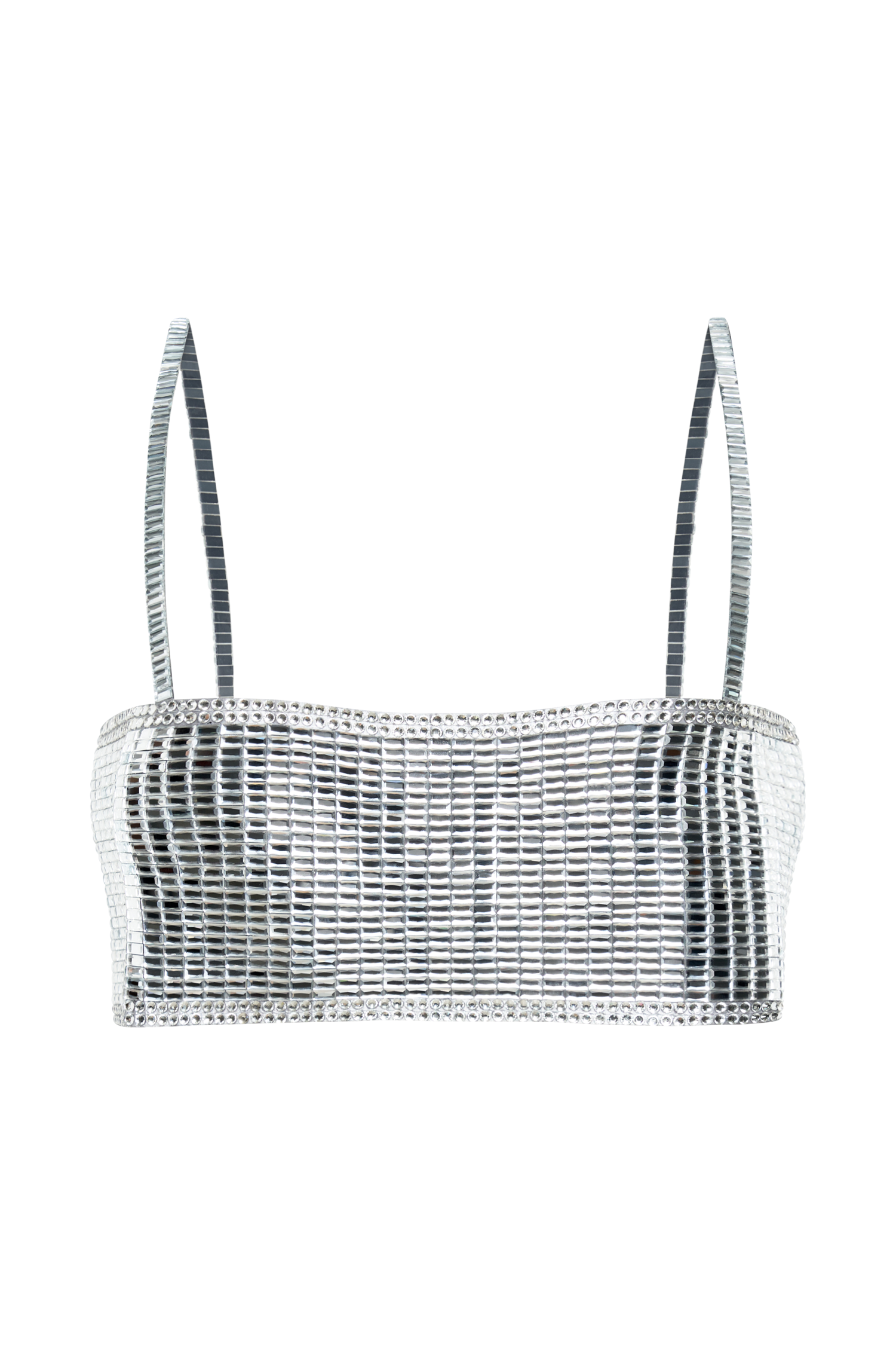 Miriam Mirror Crop Top - Silver