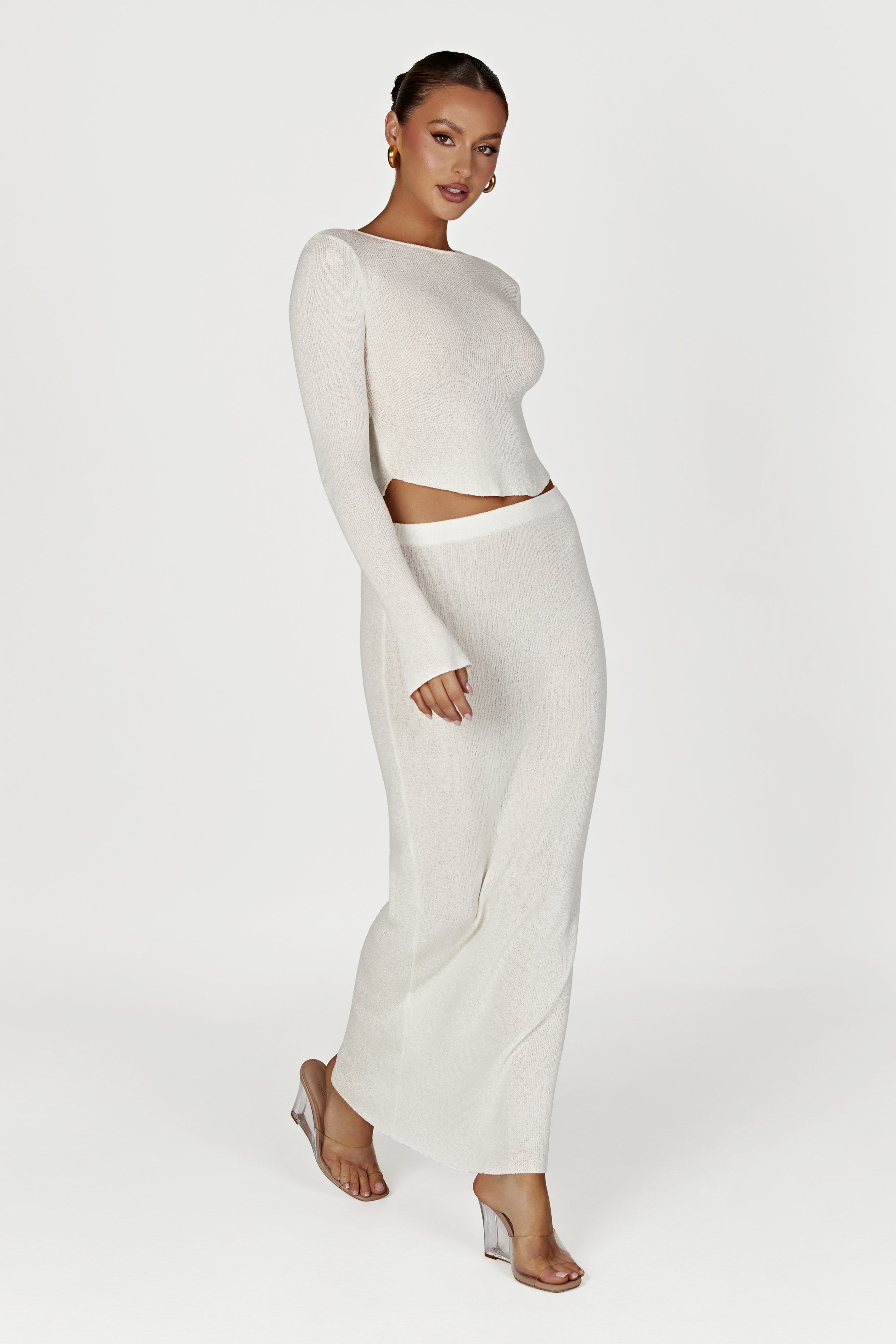 Maribelle Knit Maxi Skirt - White