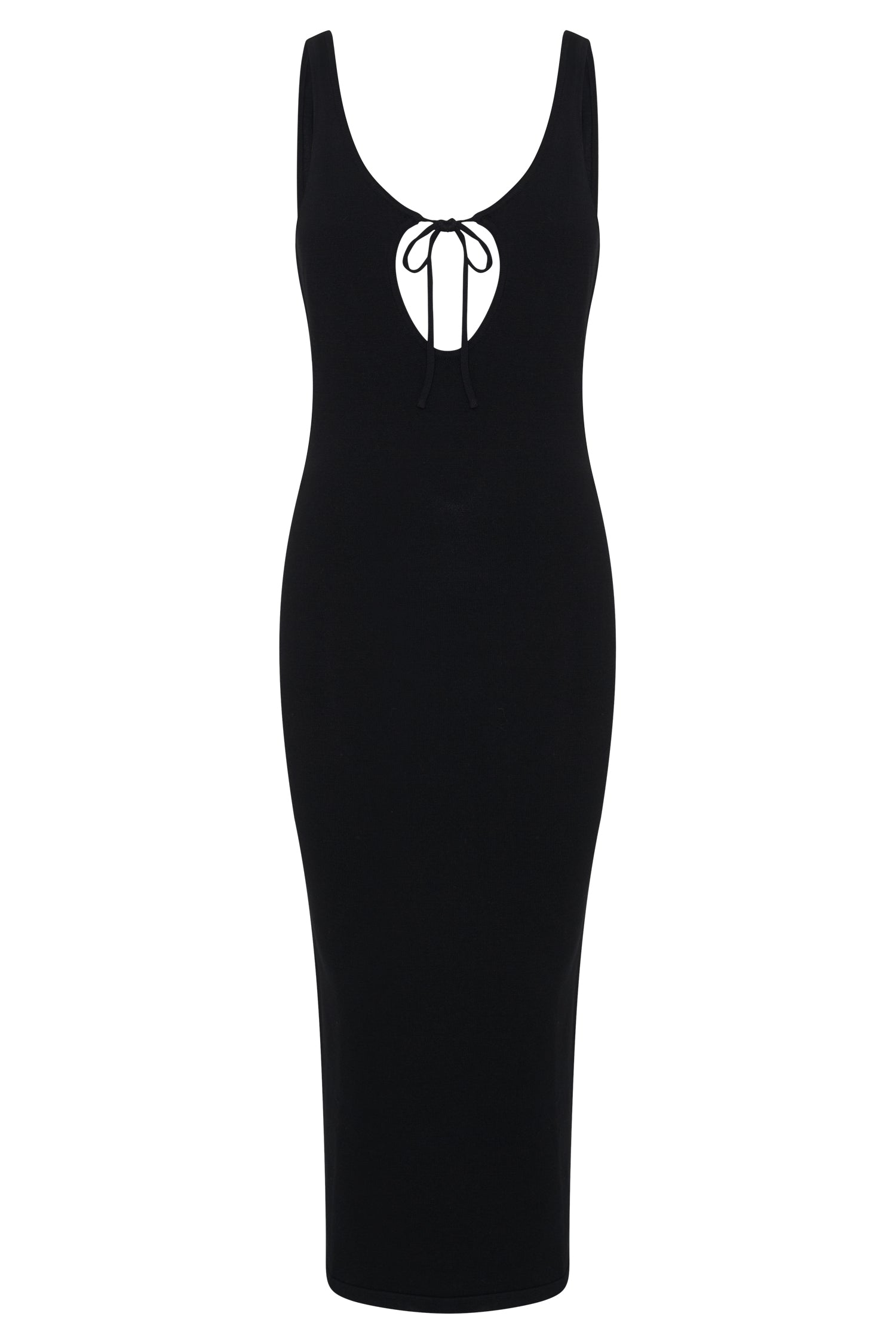Nola Cut Out Knit Midi Dress - Black