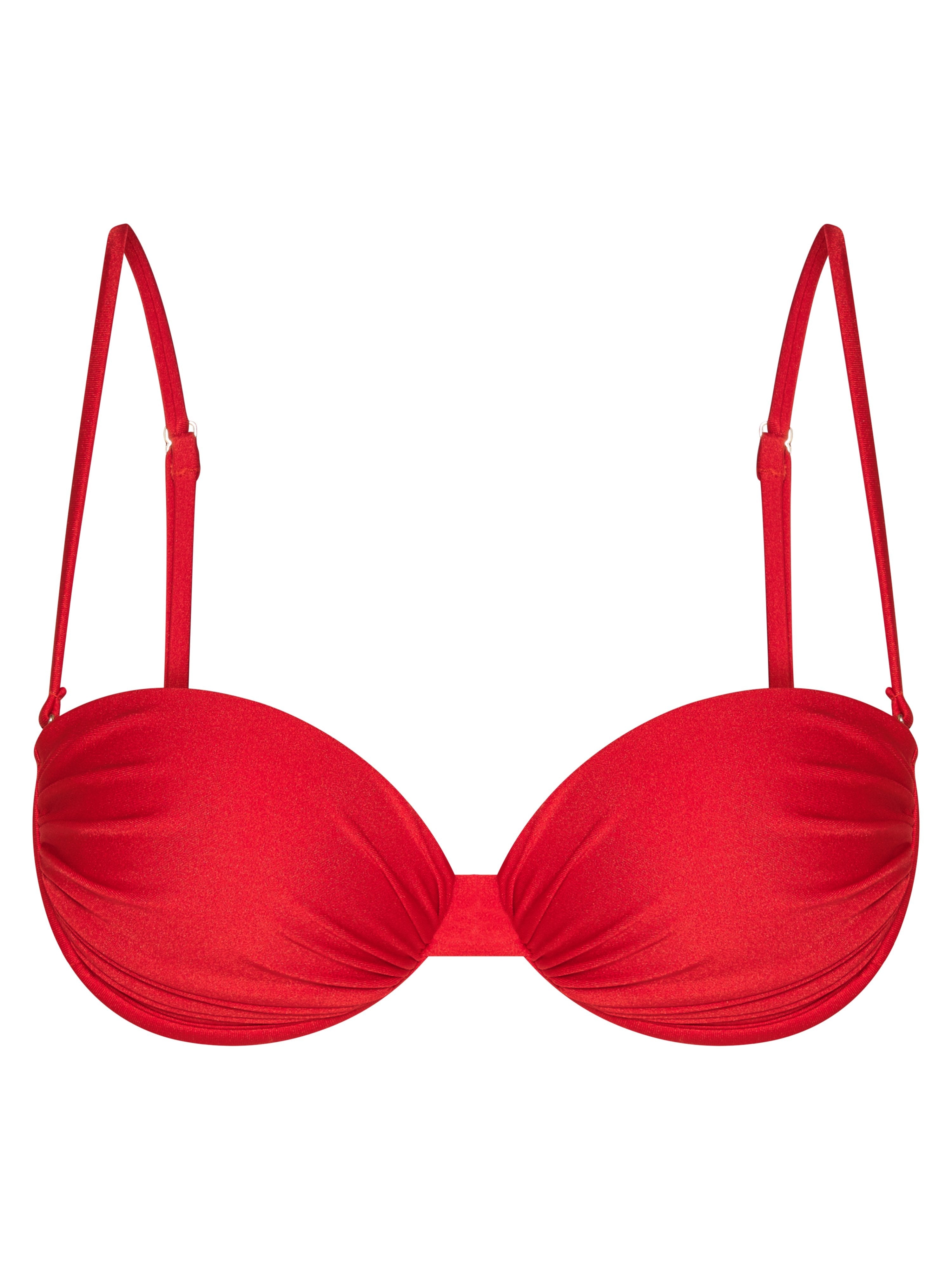 Luca Ruched Balconette Bikini Top - Red