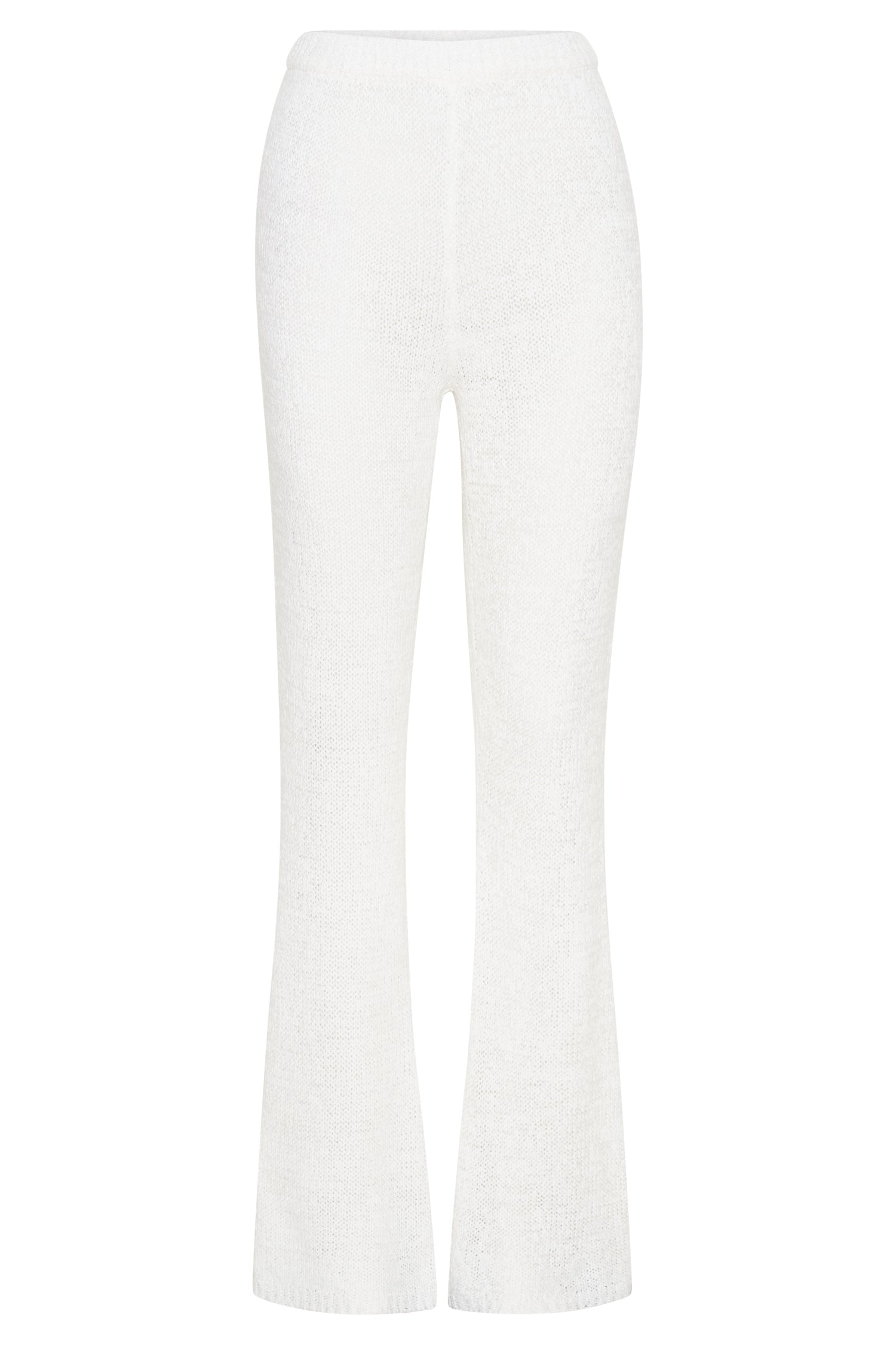 Mary Knit Flared Pants - White