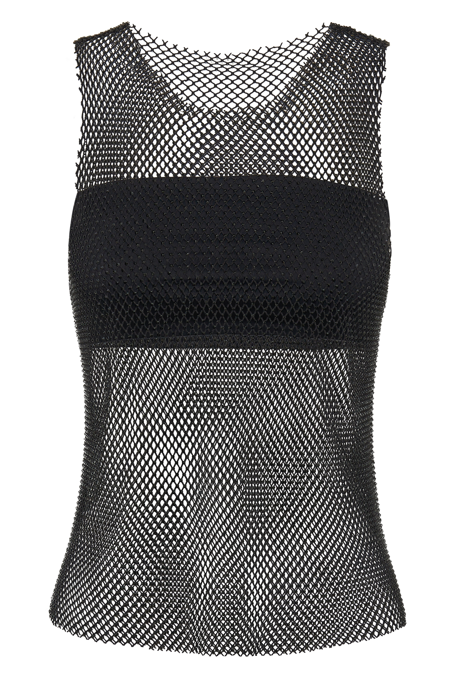 Emerson Diamante Mesh Tank Top - Black
