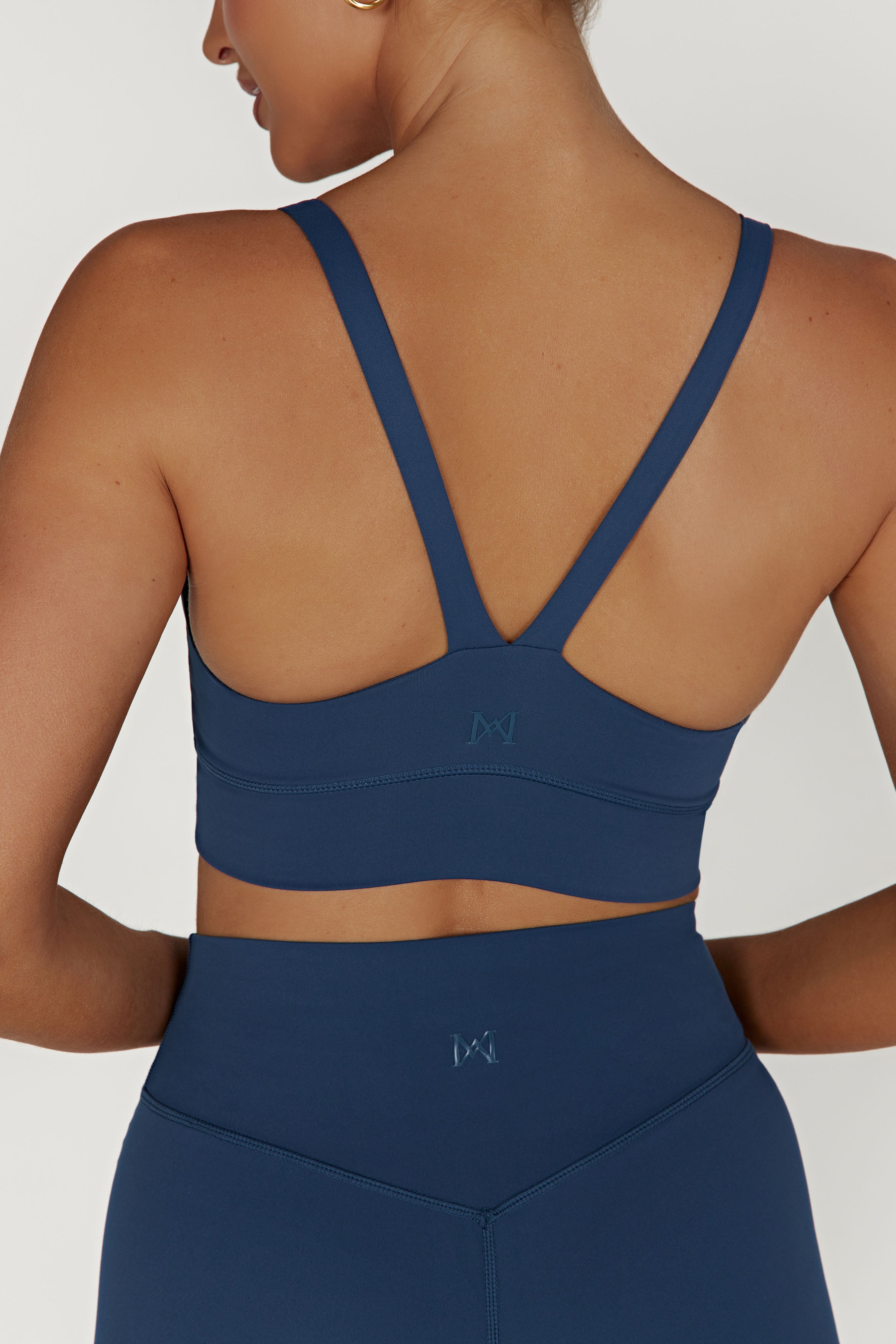 Elise V Back Cami Crop Top - Navy
